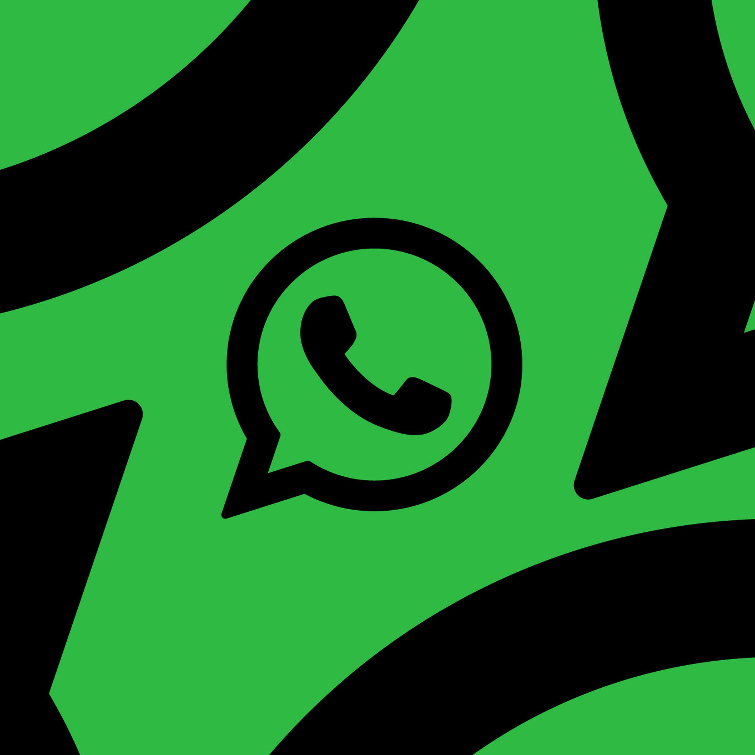 An image showing the WhatsApp logo in black