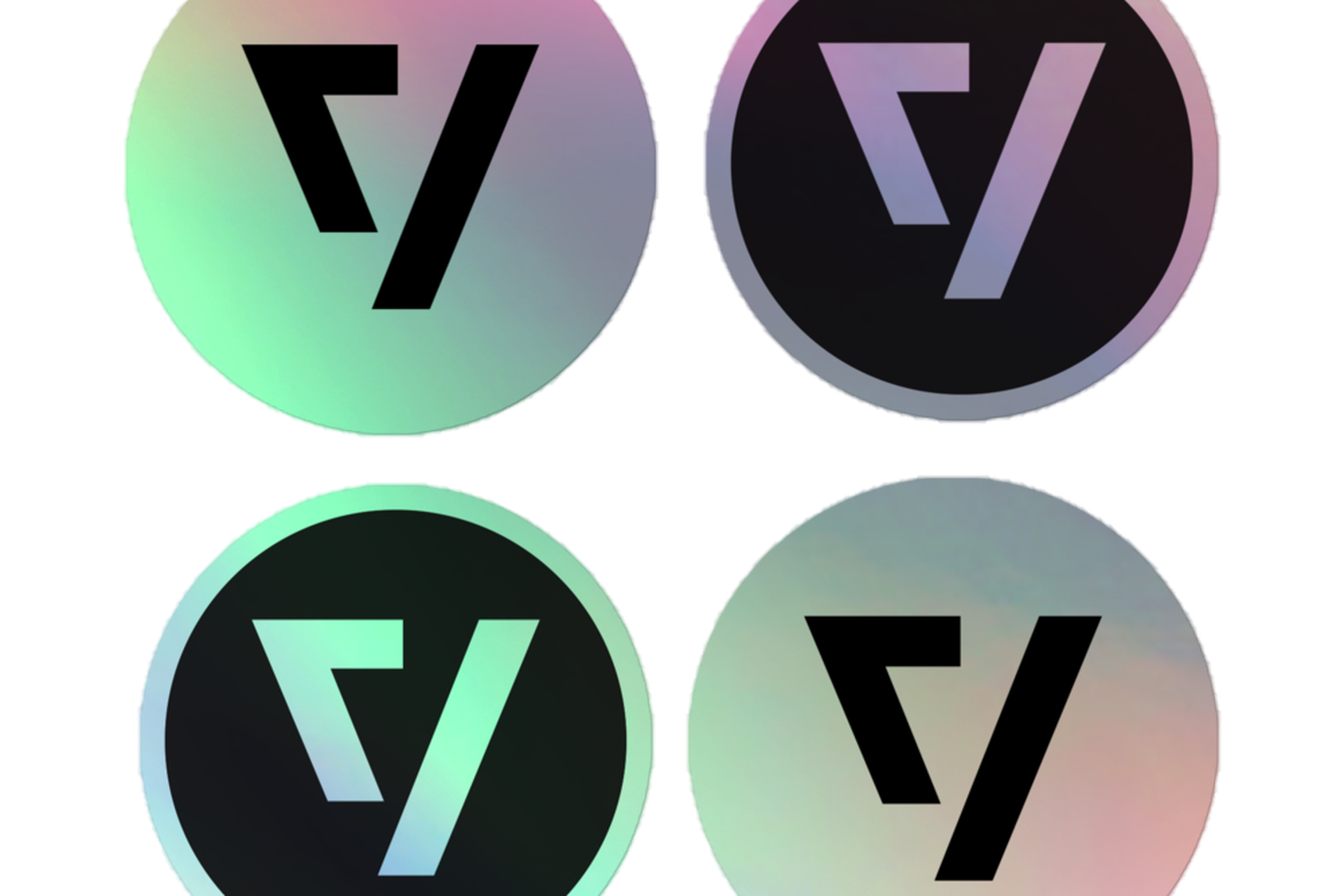 4 of The Verge holographic stickers