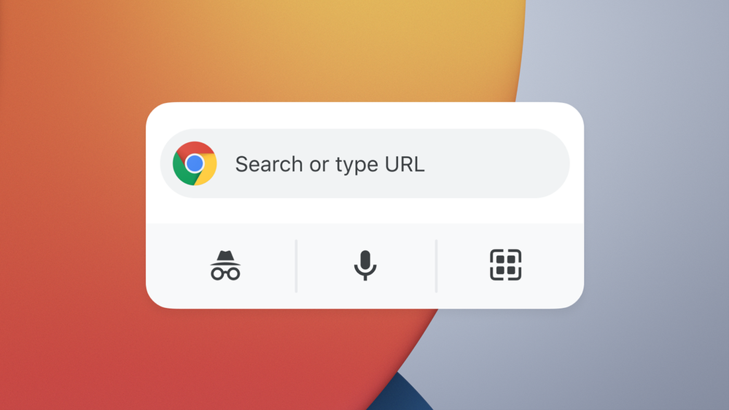 Chrome’s widget provides a quick link to search.
