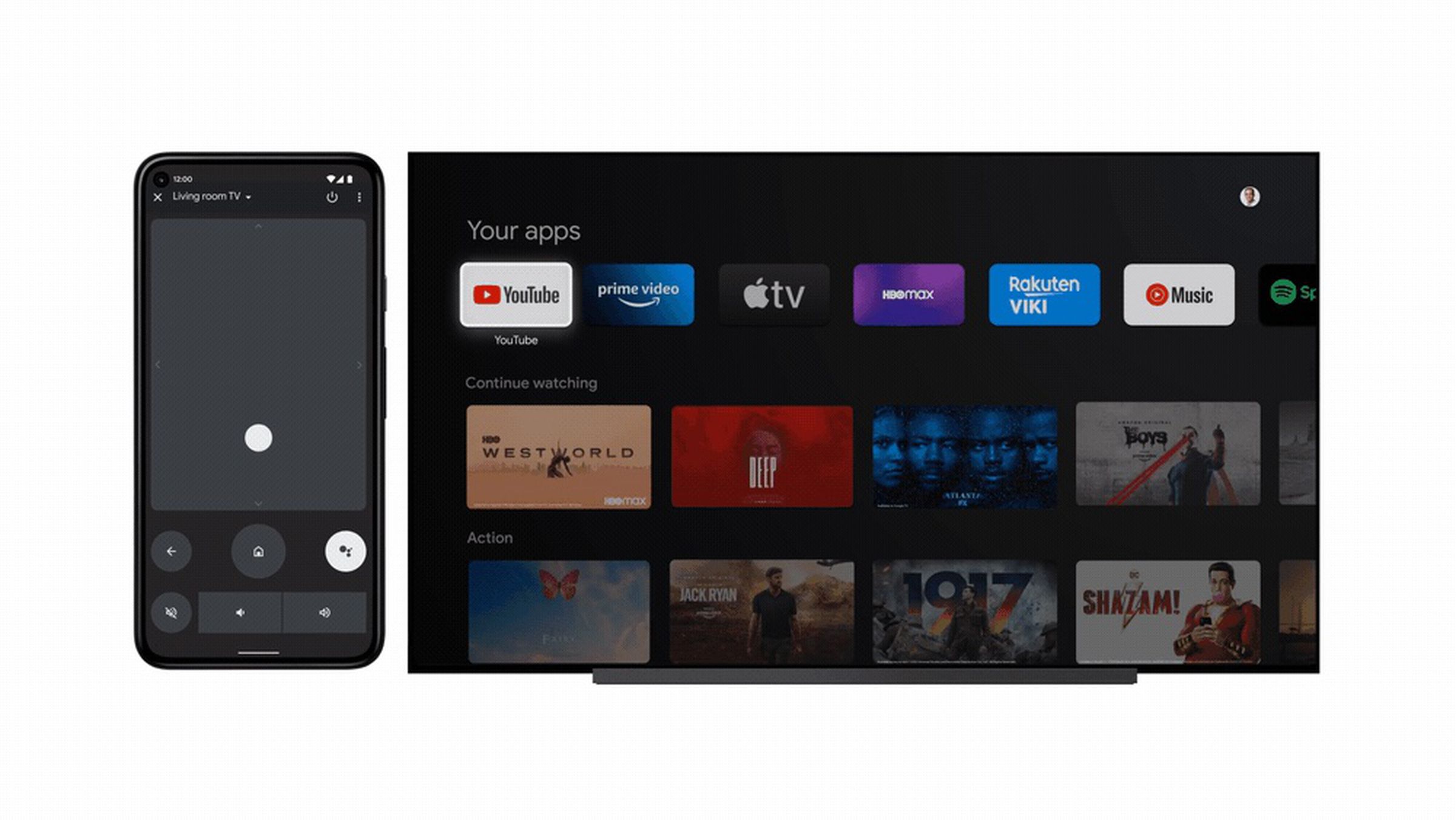 The Android TV remote in Android 12