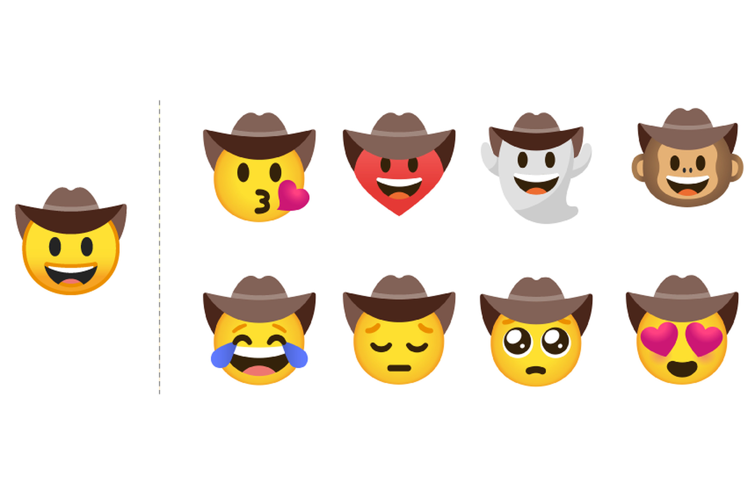 Want to convey that you’re feeling like both a cowboy and a ghost? The Emoji Kitchen is for you.