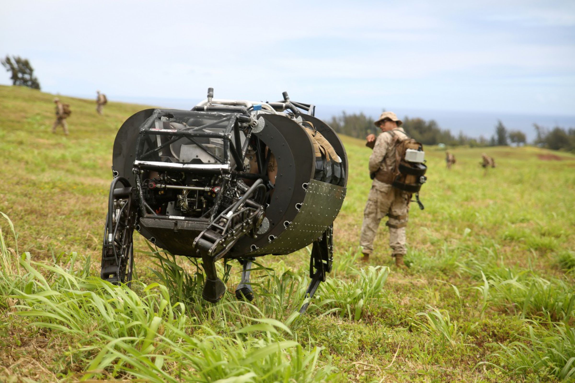 Boston Dynamics has developed robots for the military like BigDog and LS3 (above), but they were rejected for being too loud. 