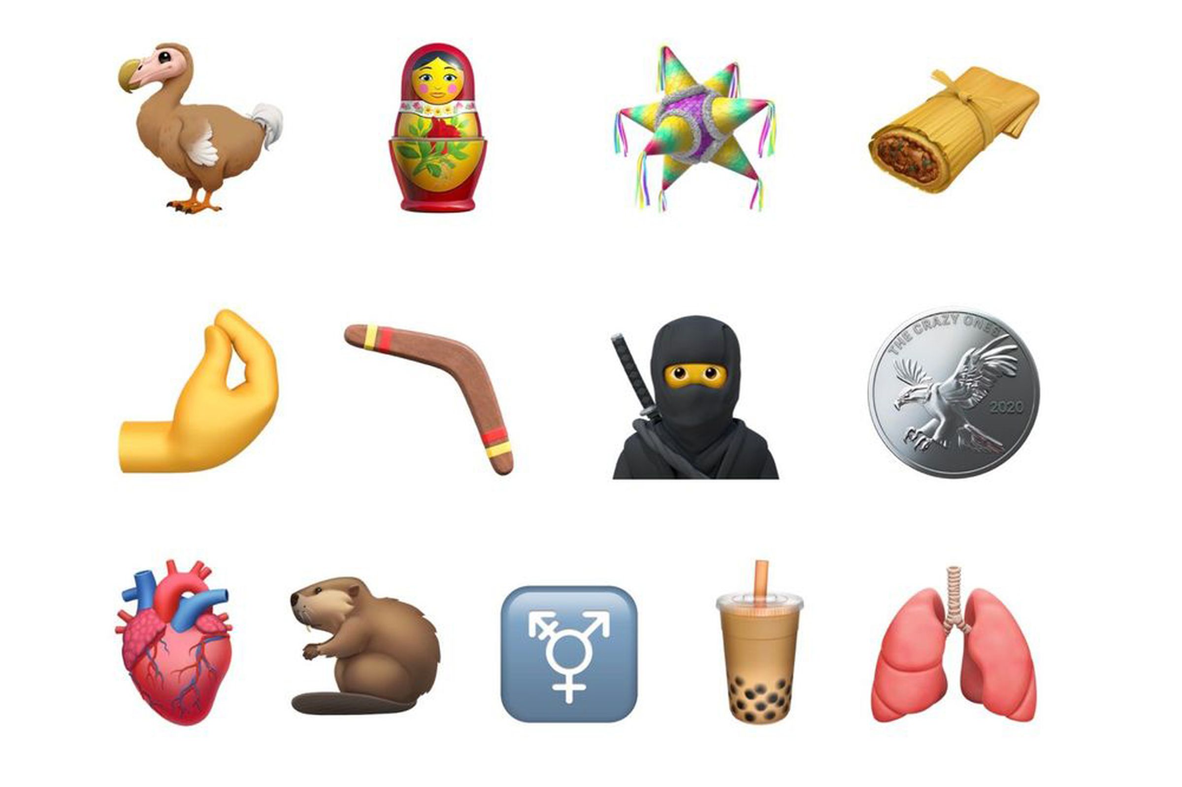 Apple’s new emoji include bubble tea, a dodo, and pinched fingers.