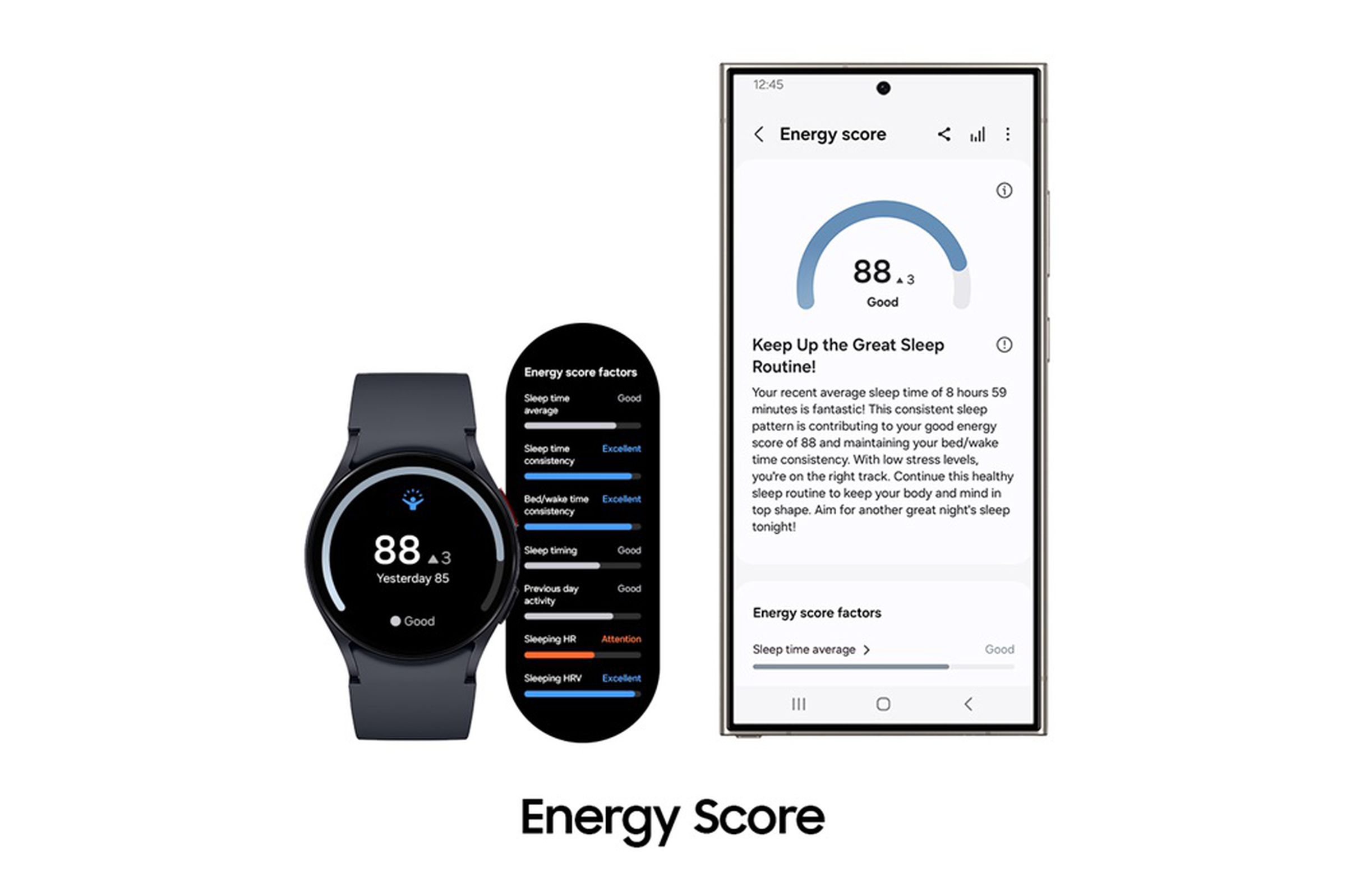 Energy Score gives you an analysis of your sleep routine.