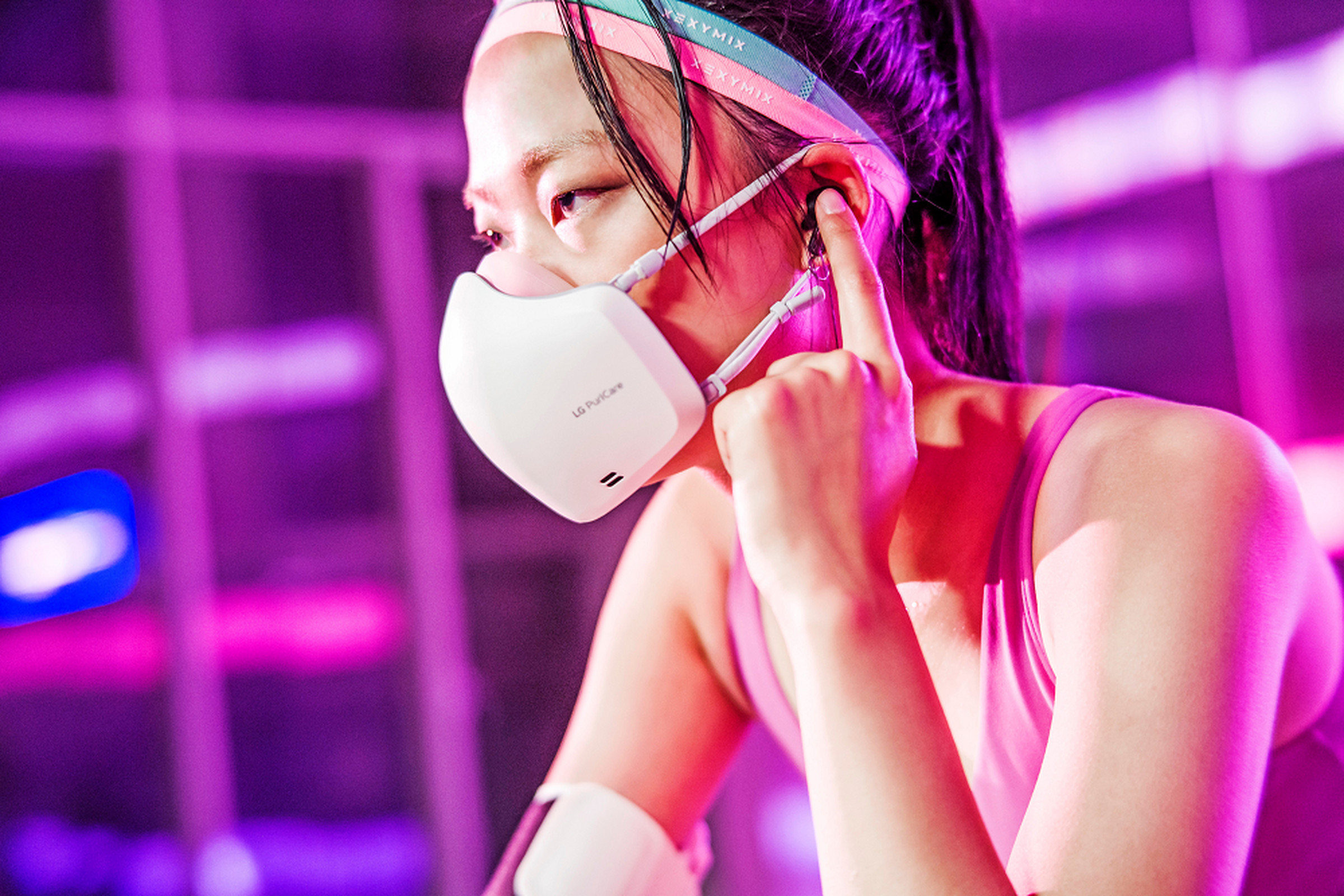 LG claims the battery-powered, air-filtering mask is comfortable to wear for up to eight hours at a time.