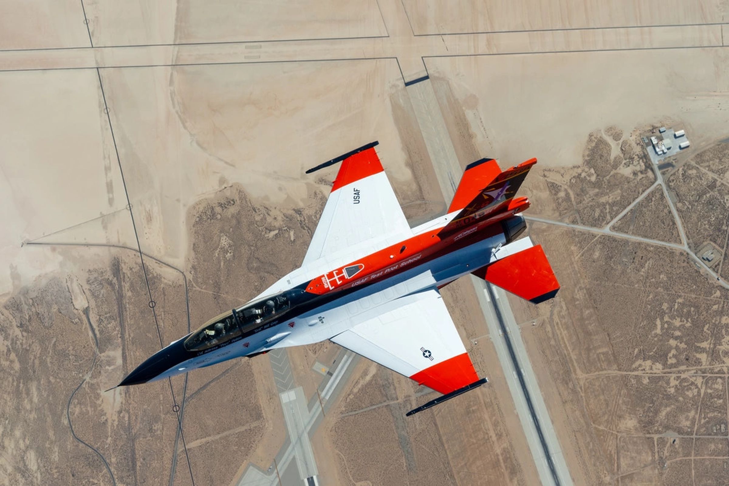 A photo showing a X-62A aircraft in flight