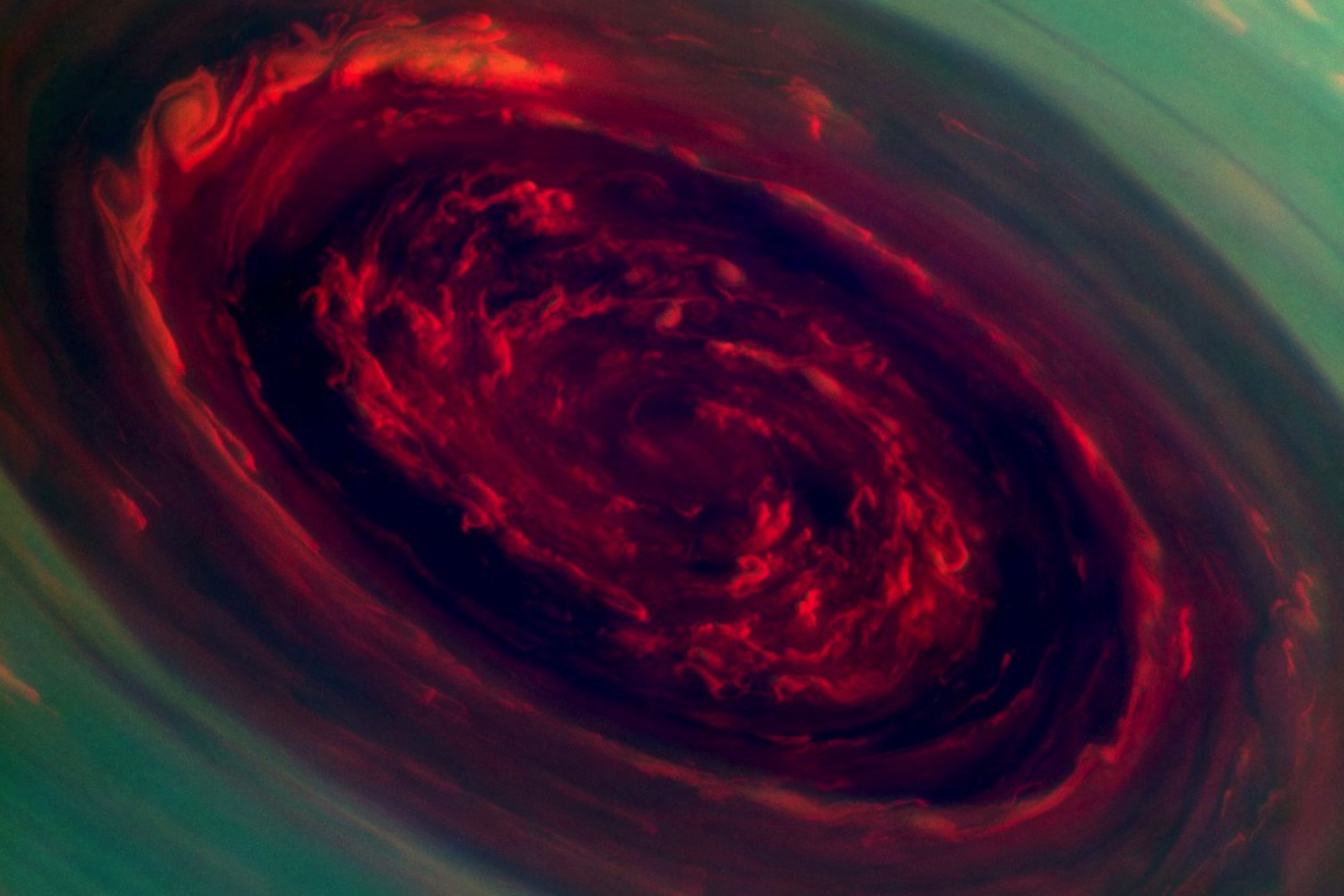 NASA Cassini Saturn storm image (Credit: NASA/JPL-Caltech/SSI)