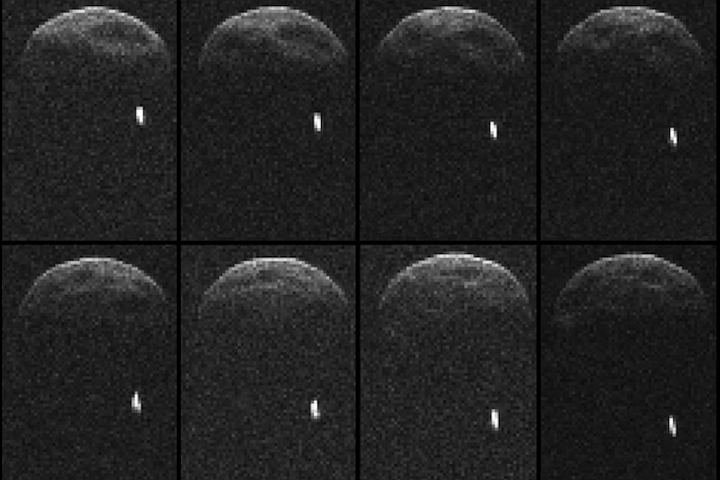 Asteroid 1998 QE2 with moon (credit: NASA/JPL-Caltech/GSSR)
