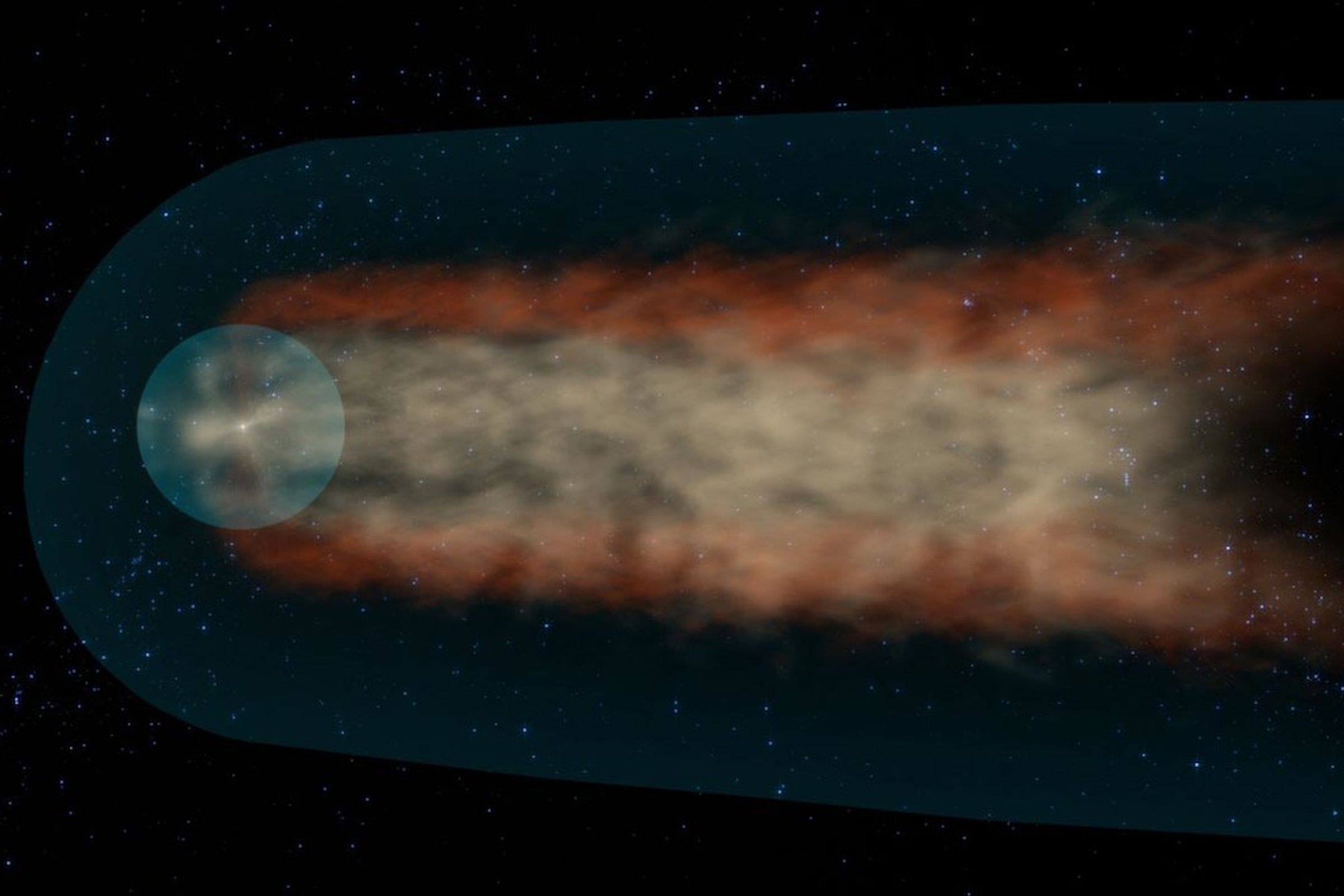 Solar system's tail (heliotail) (Credit: NASA's Goddard Space Flight Center)