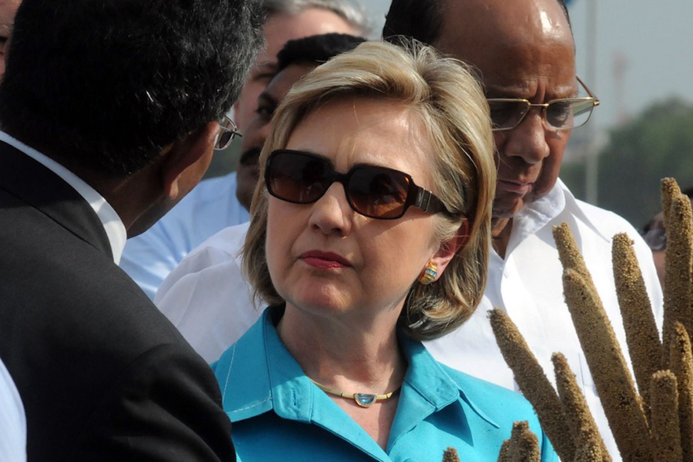 Hillary Clinton wearing sunglasses (Credit: US Department of State/Flickr)
