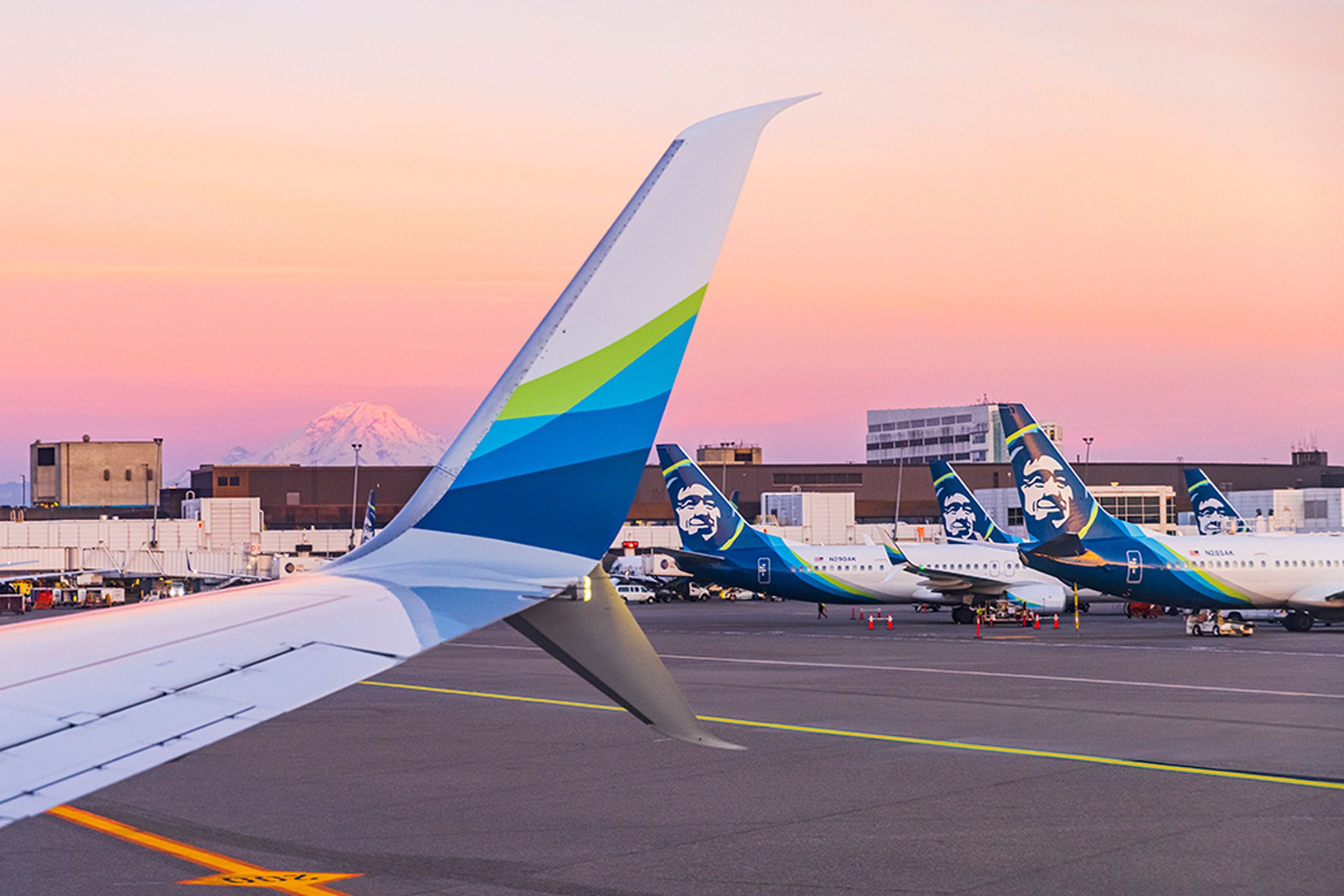Alaska Airlines airplanes.
