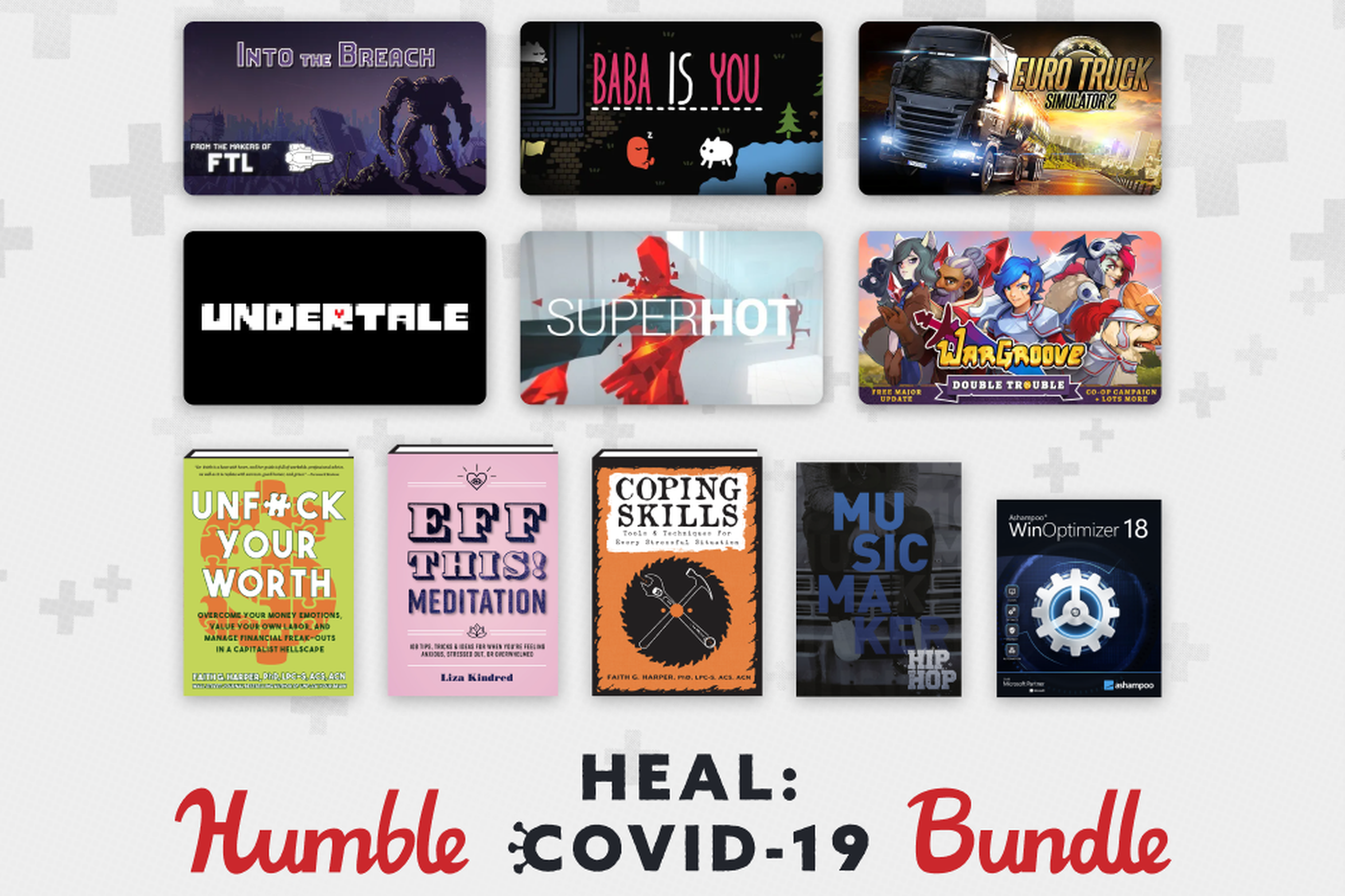 Some of what’s in the Humble Heal: COVID-19 Bundle.