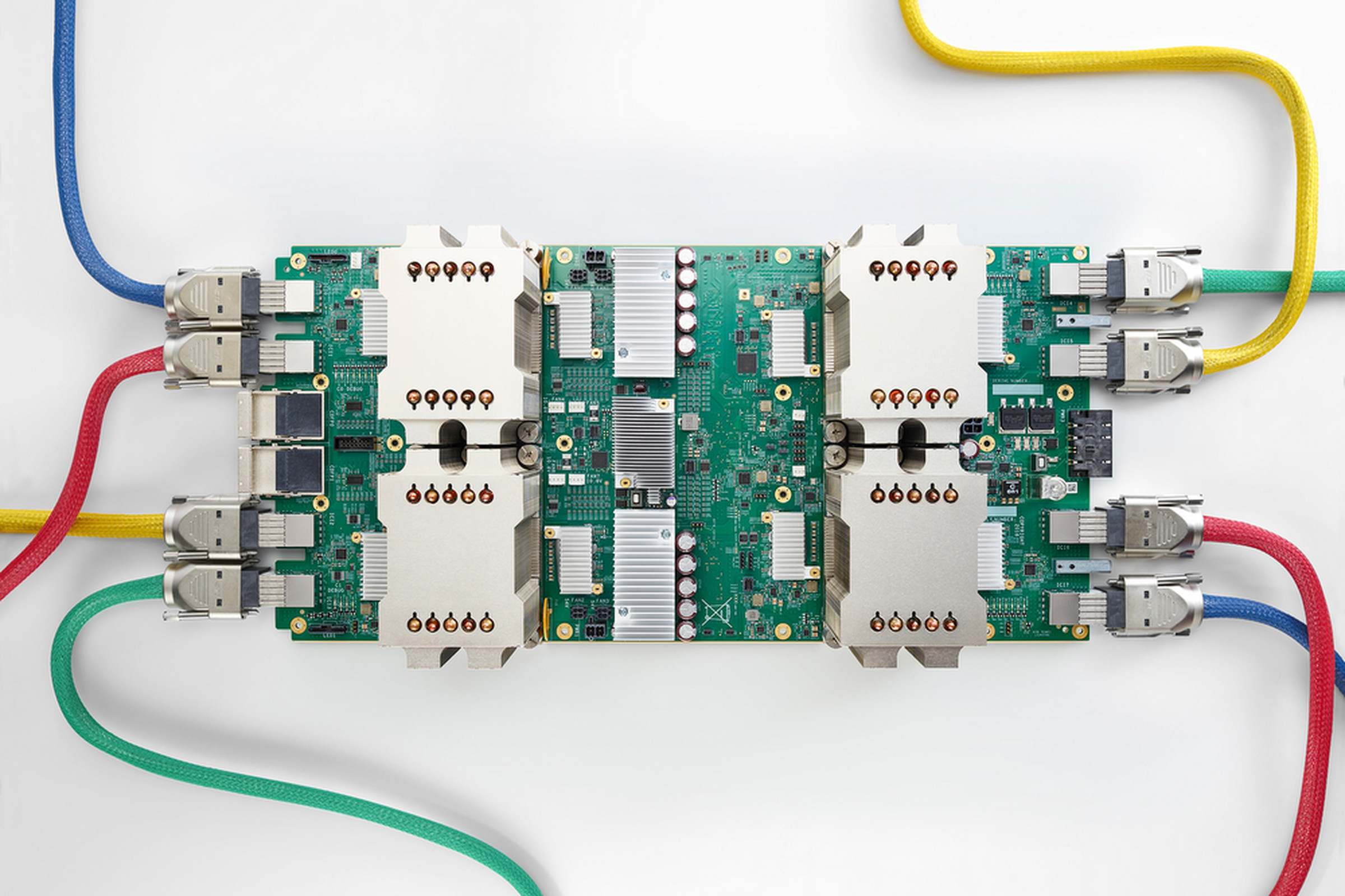 The algorithms were used to design an upcoming version of Google’s TPU chips. Pictured above is TPUv2, announced in 2017. 