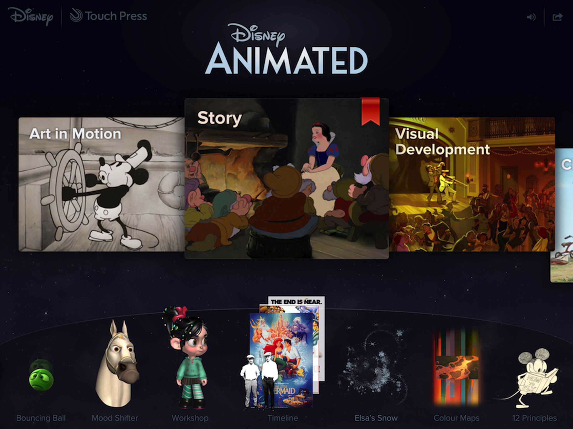 Disney Animated app press screenshots