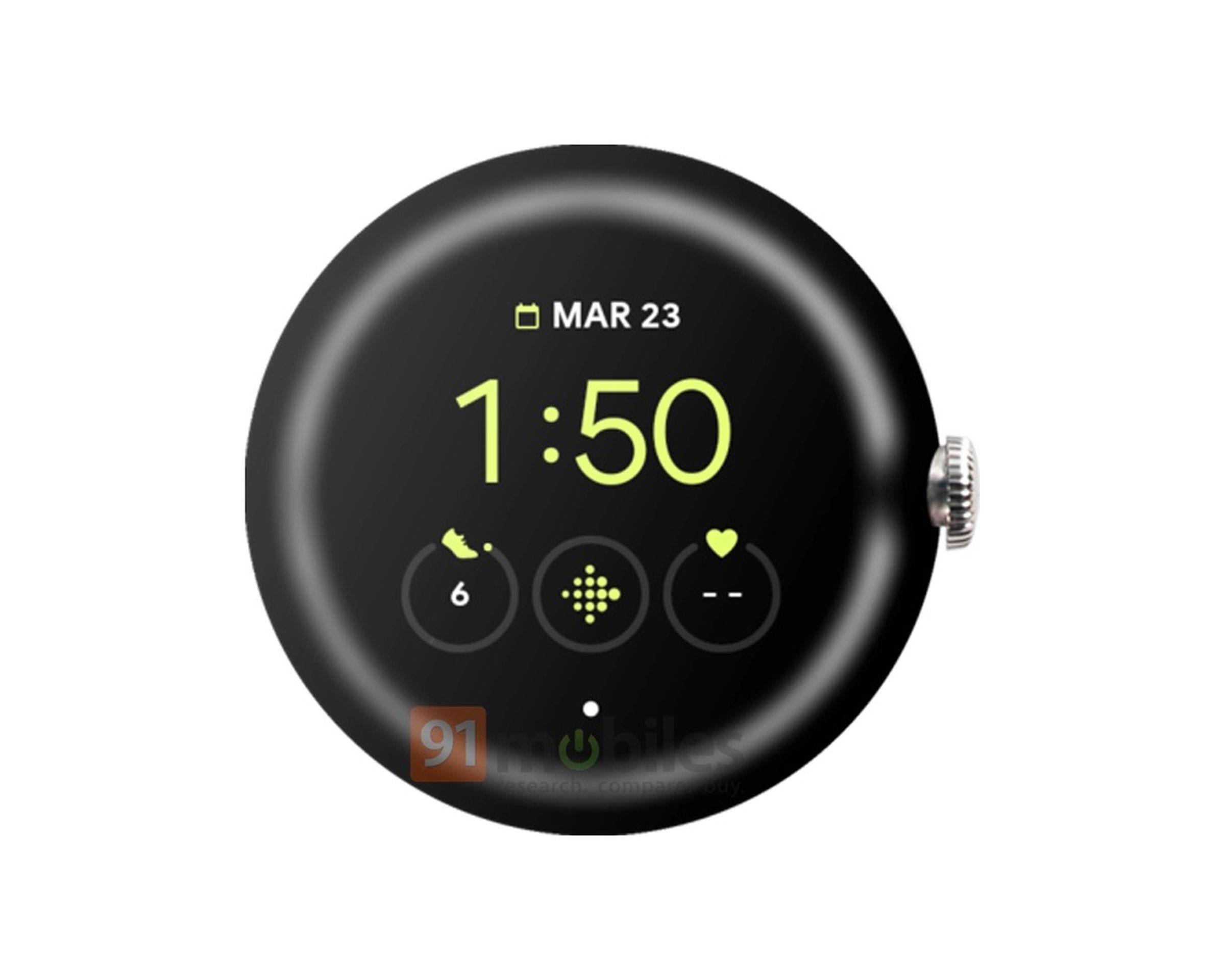 A render of what the Pixel Watch’s interface could look like.
