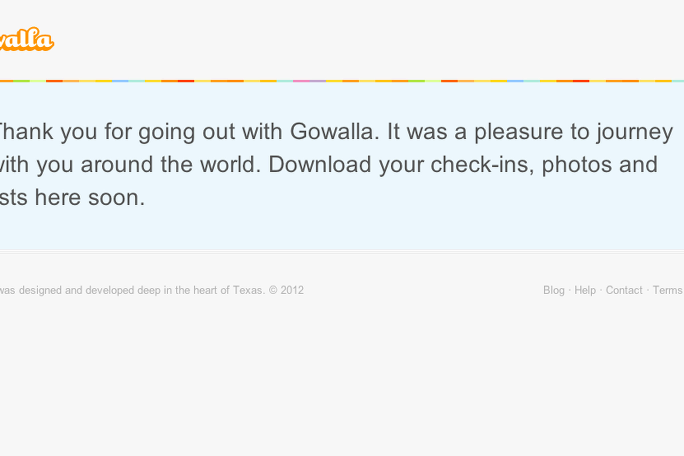 gowalla shutdown