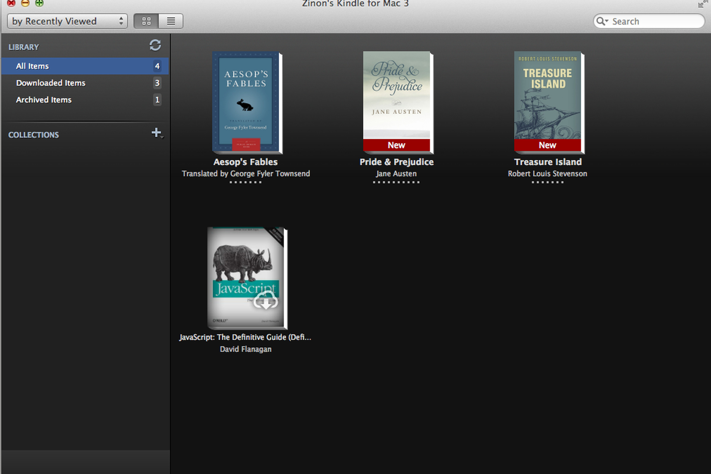 Kindle Mac app screenshot
