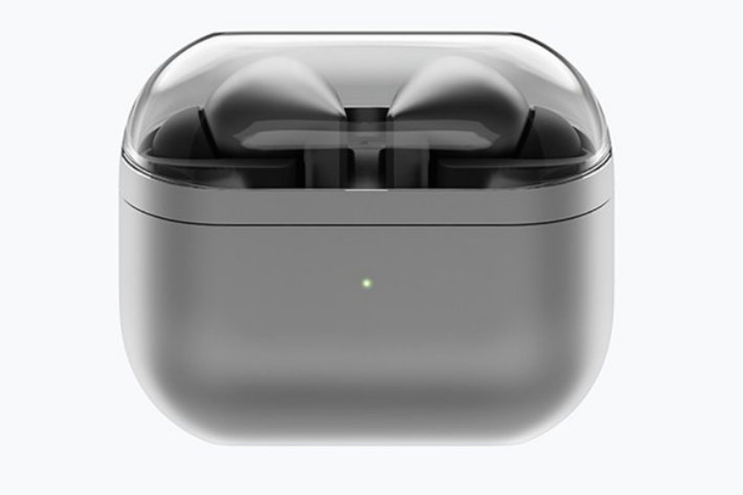 A render of the rumored Samsung Galaxy Buds 3 case and headphones.