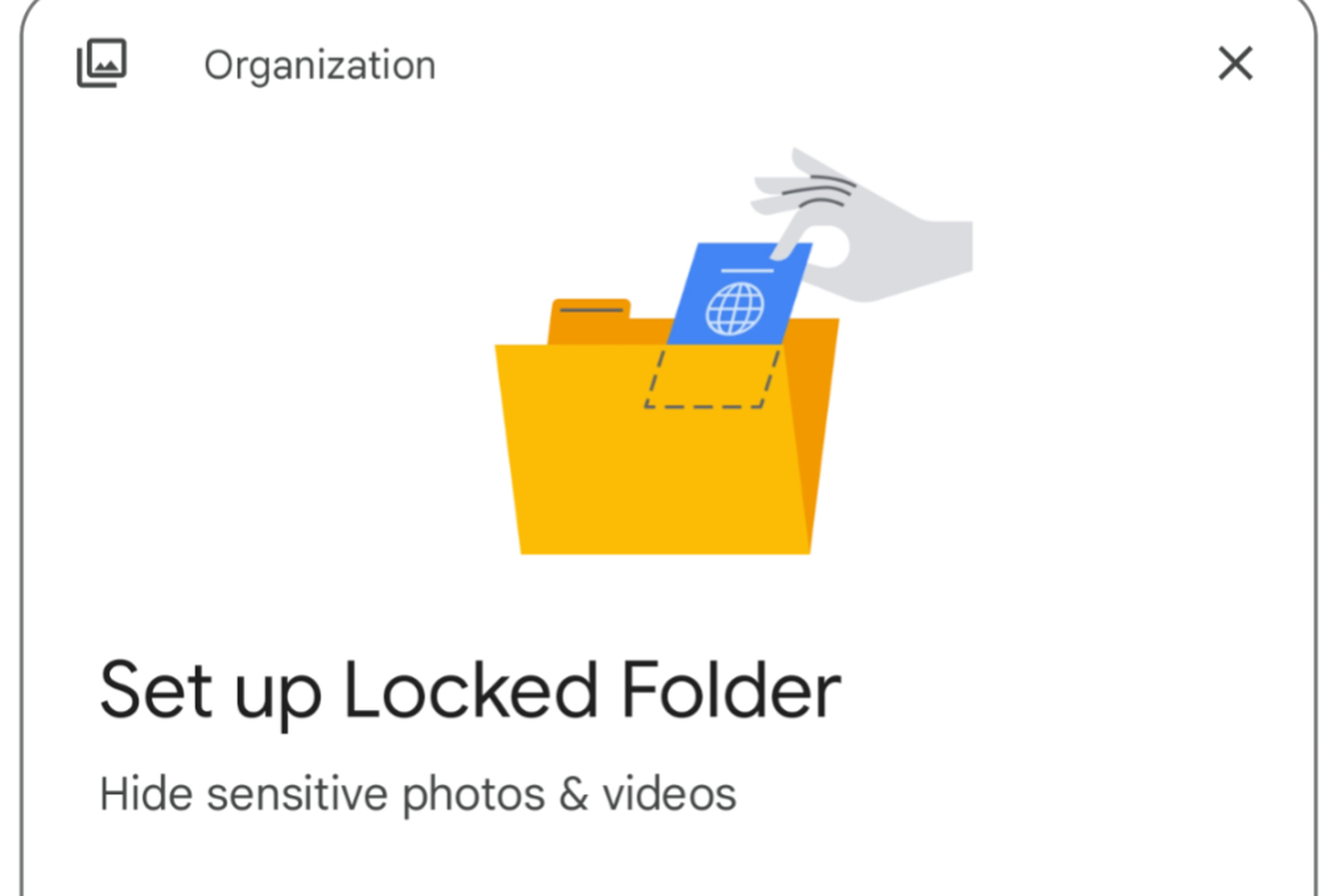 Google’s Locked Folder setup screen.