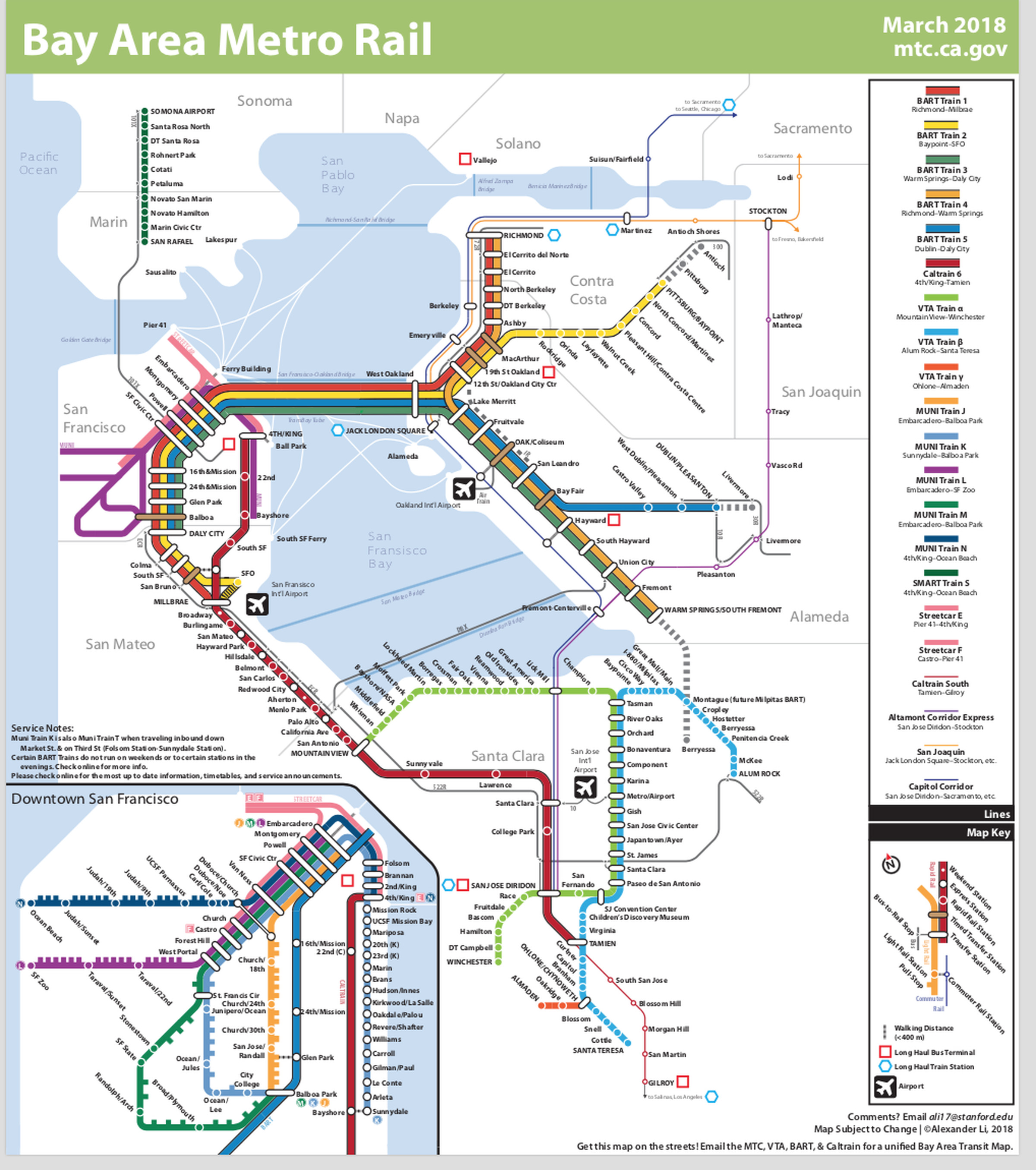 Here’s a pretty good picture of the SF Bay Area’s interlocking transit systems.