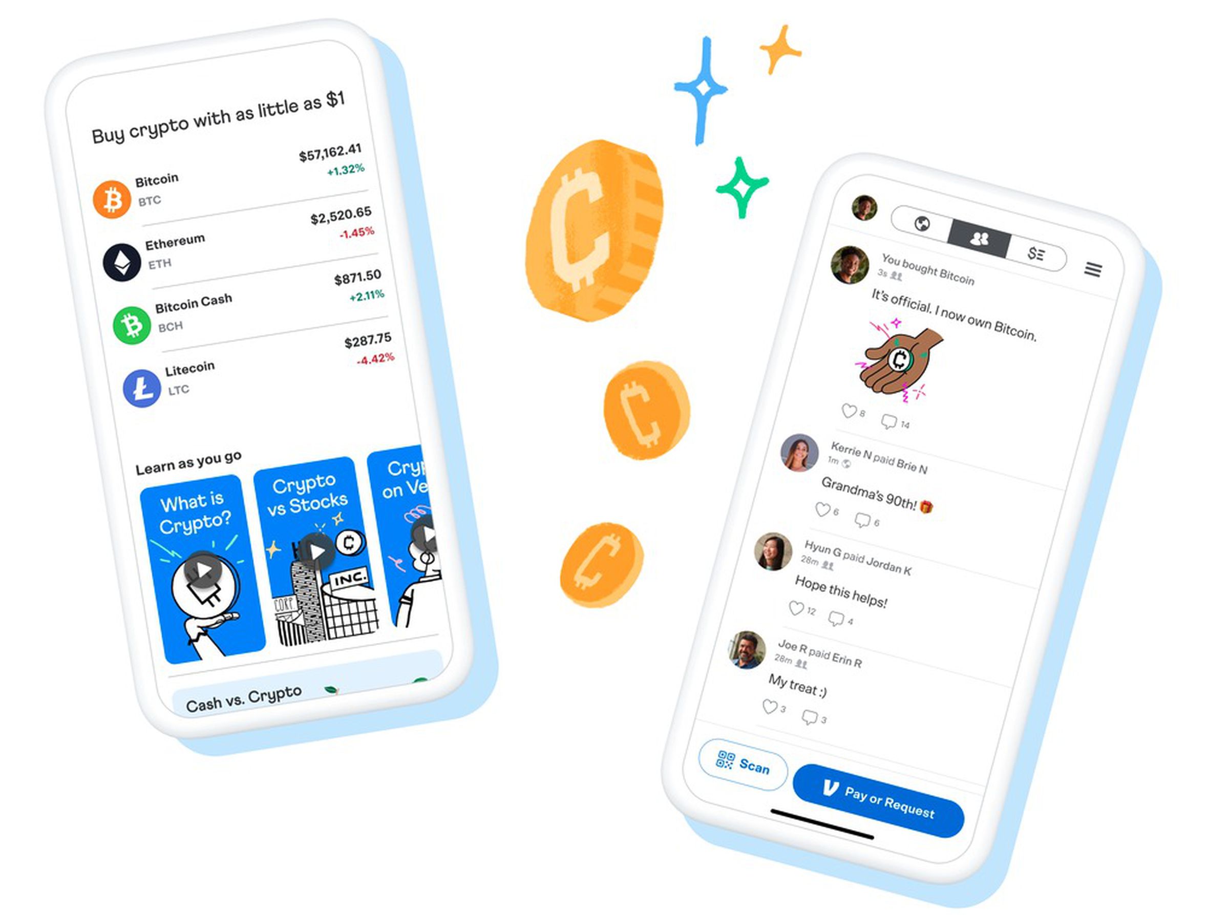 All cryptocurrency transactions will be managed directly from the Venmo app.