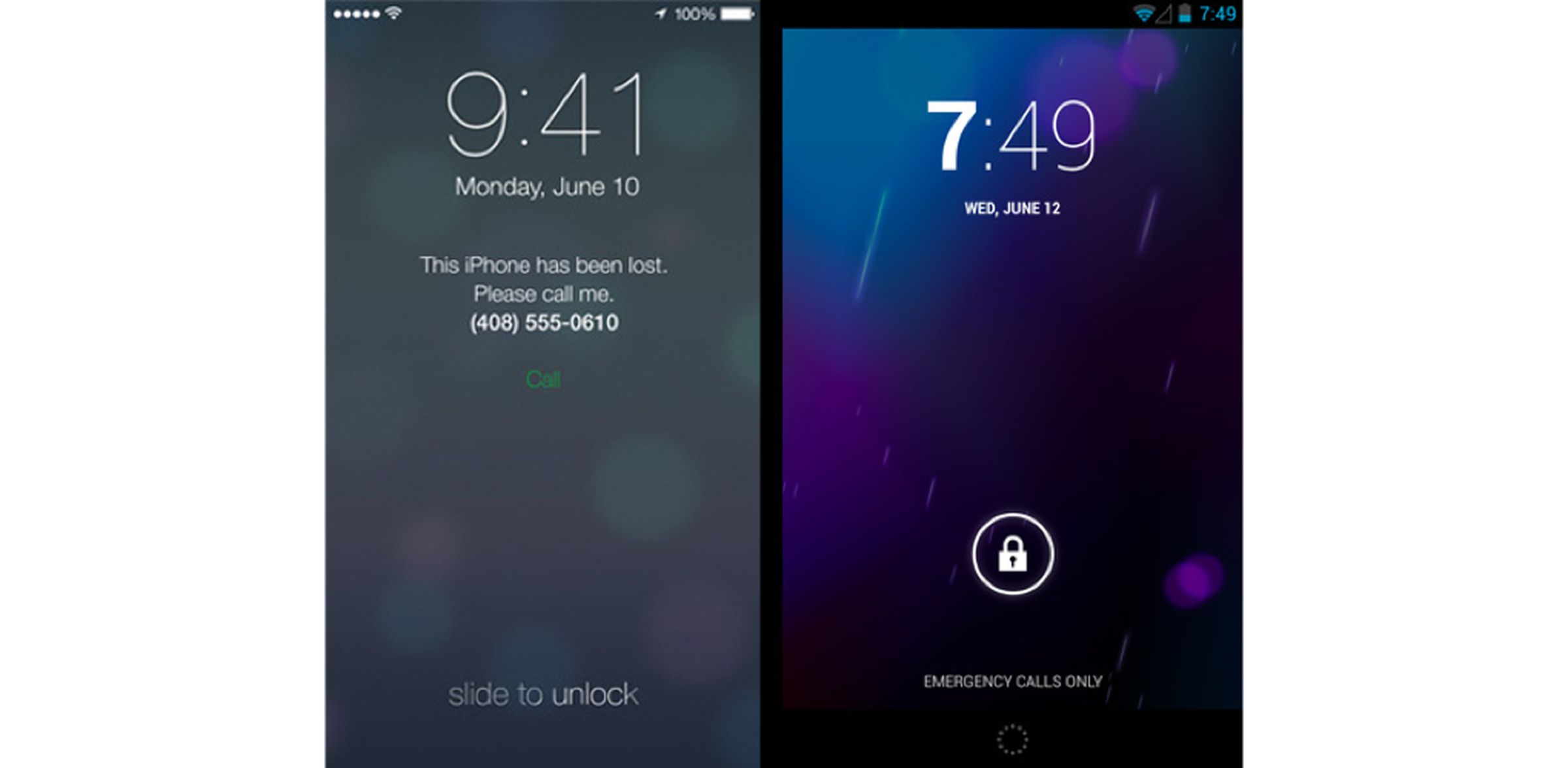 iOS 7 design elements: side-by-side with other platforms
