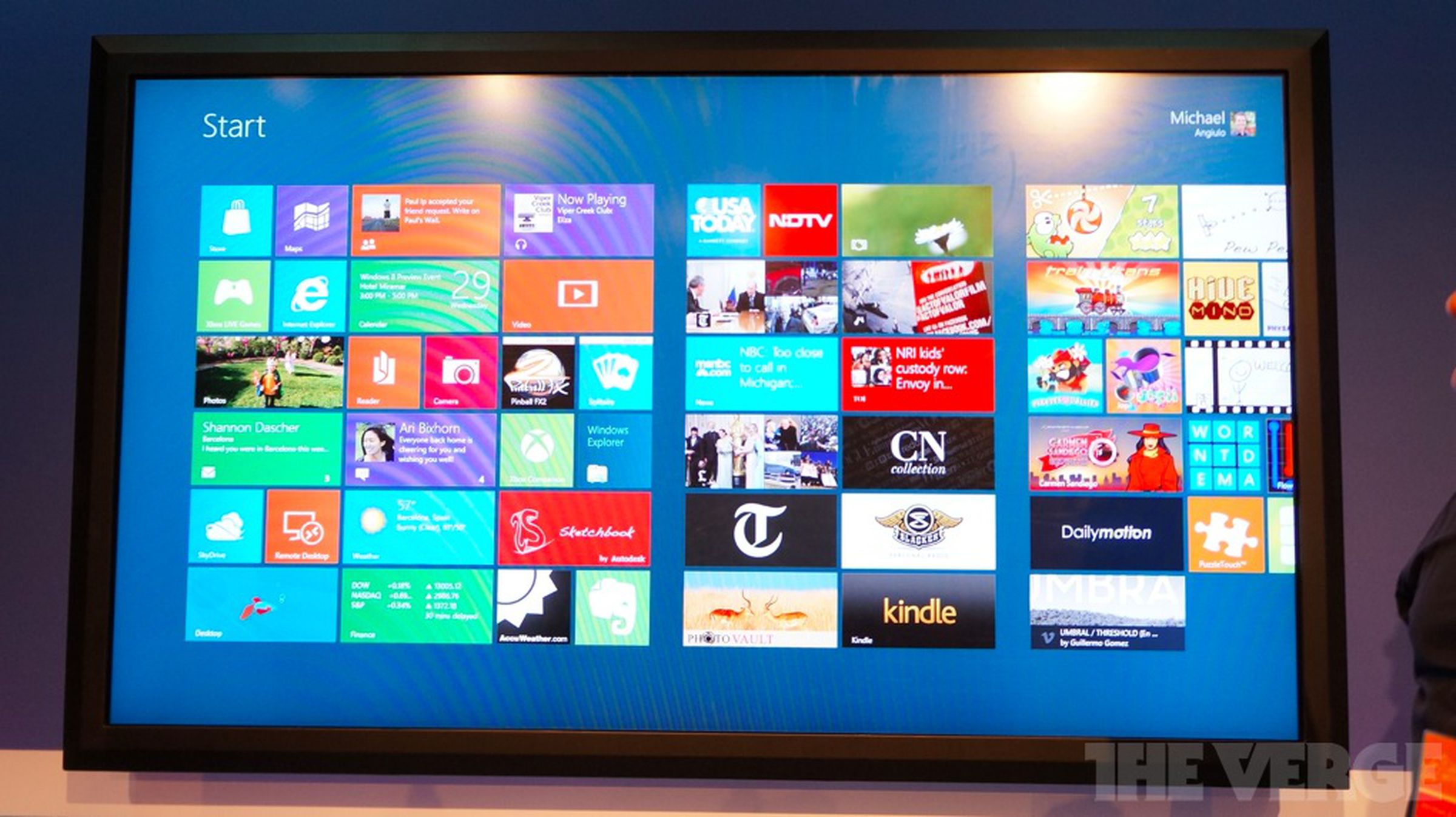 Windows 8 Consumer Preview on an 82-inch display