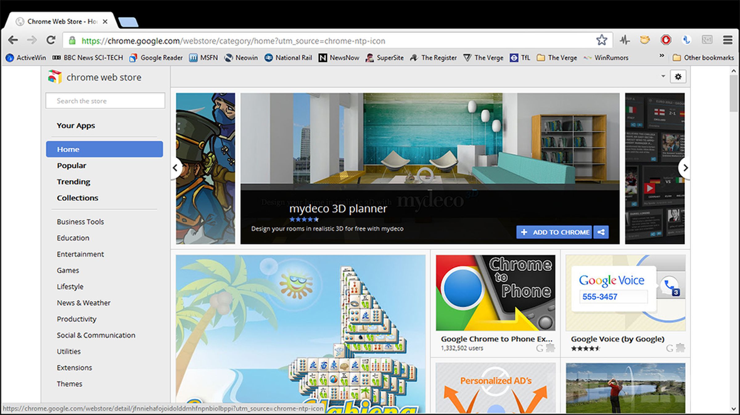 Chrome Metro style Windows 8 browser pictures