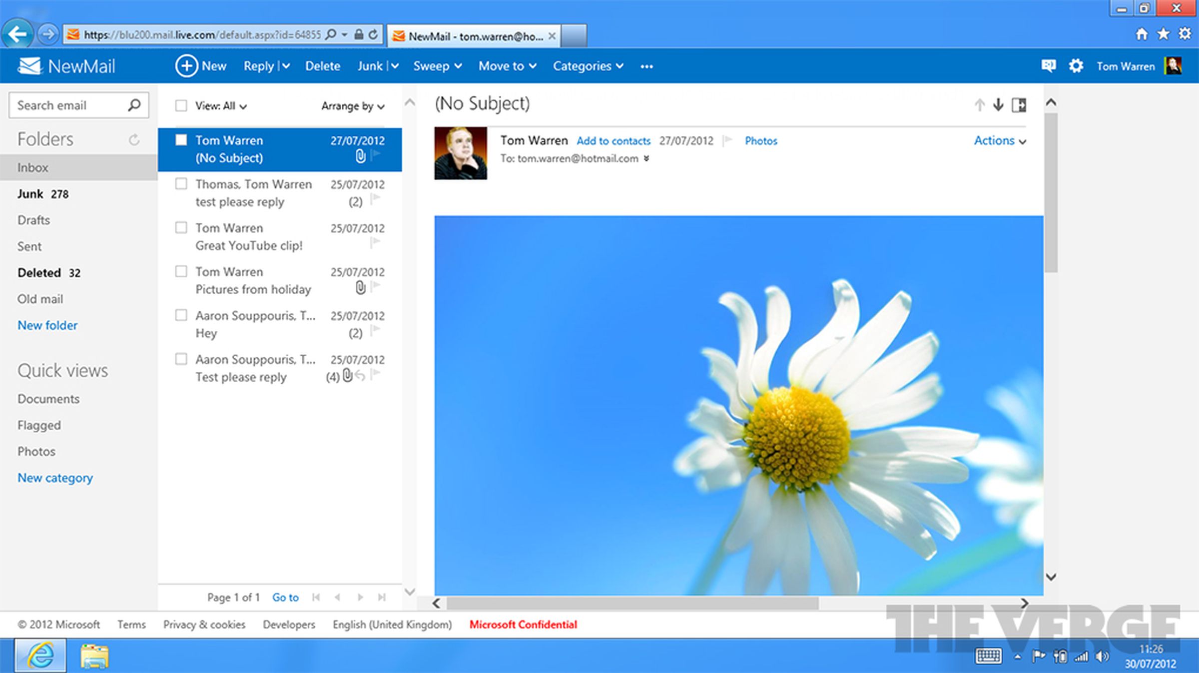 Outlook.com webmail screenshots