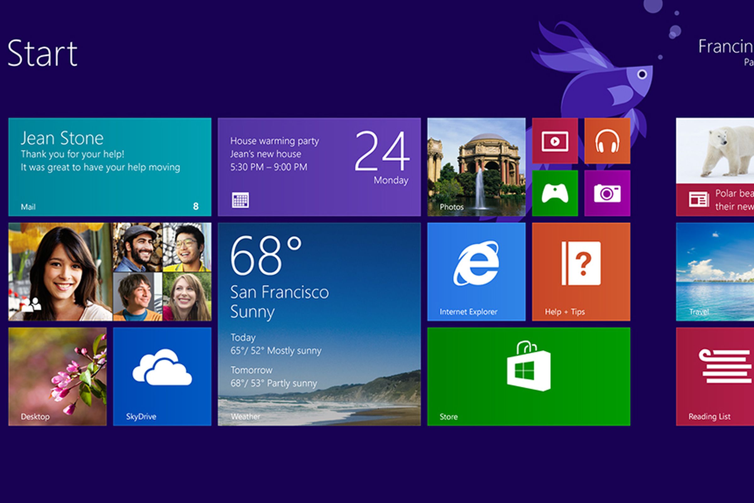 Windows 8.1 Start Screen (Embargo)