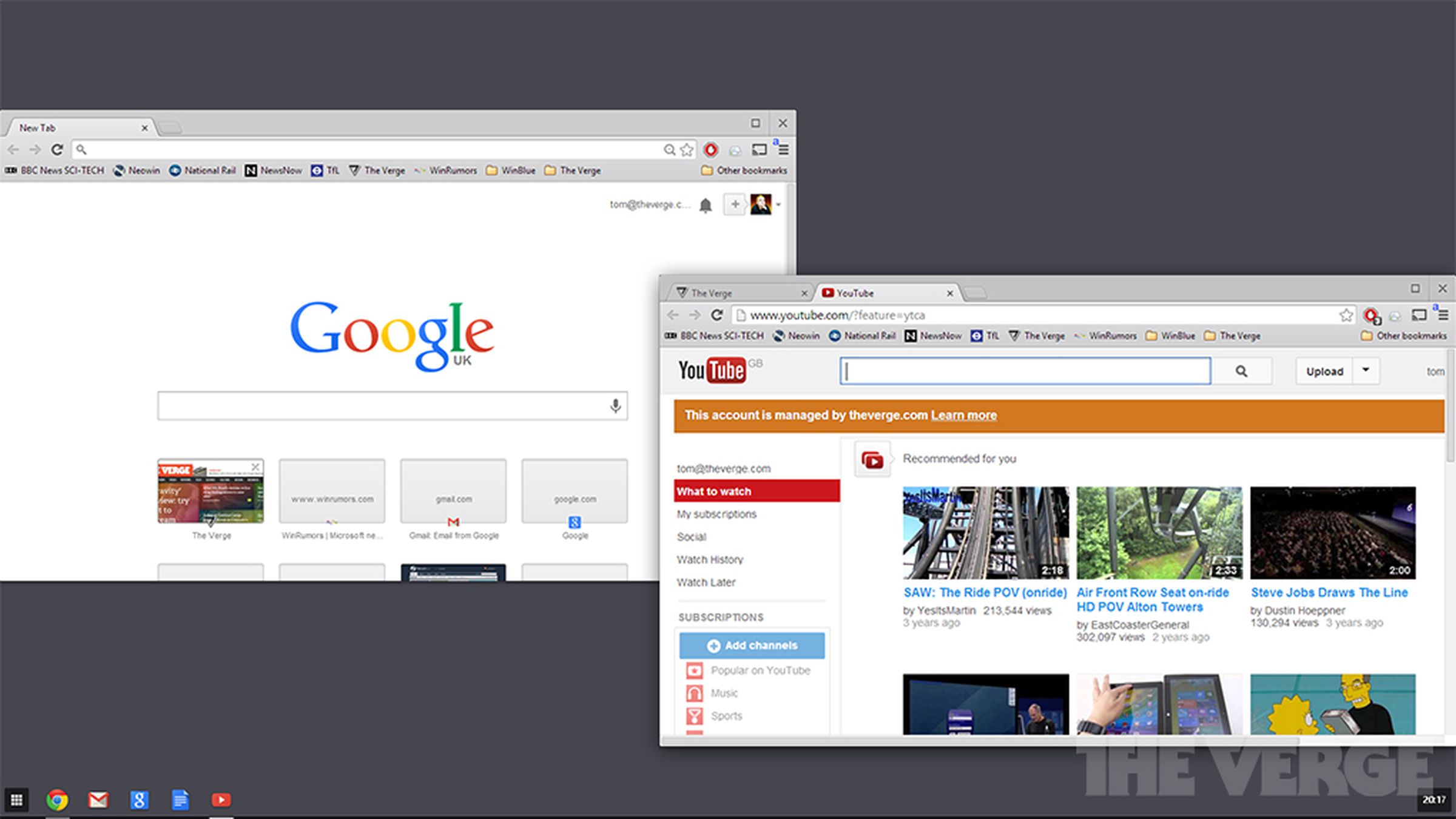 Chrome OS on Windows 8 screenshots