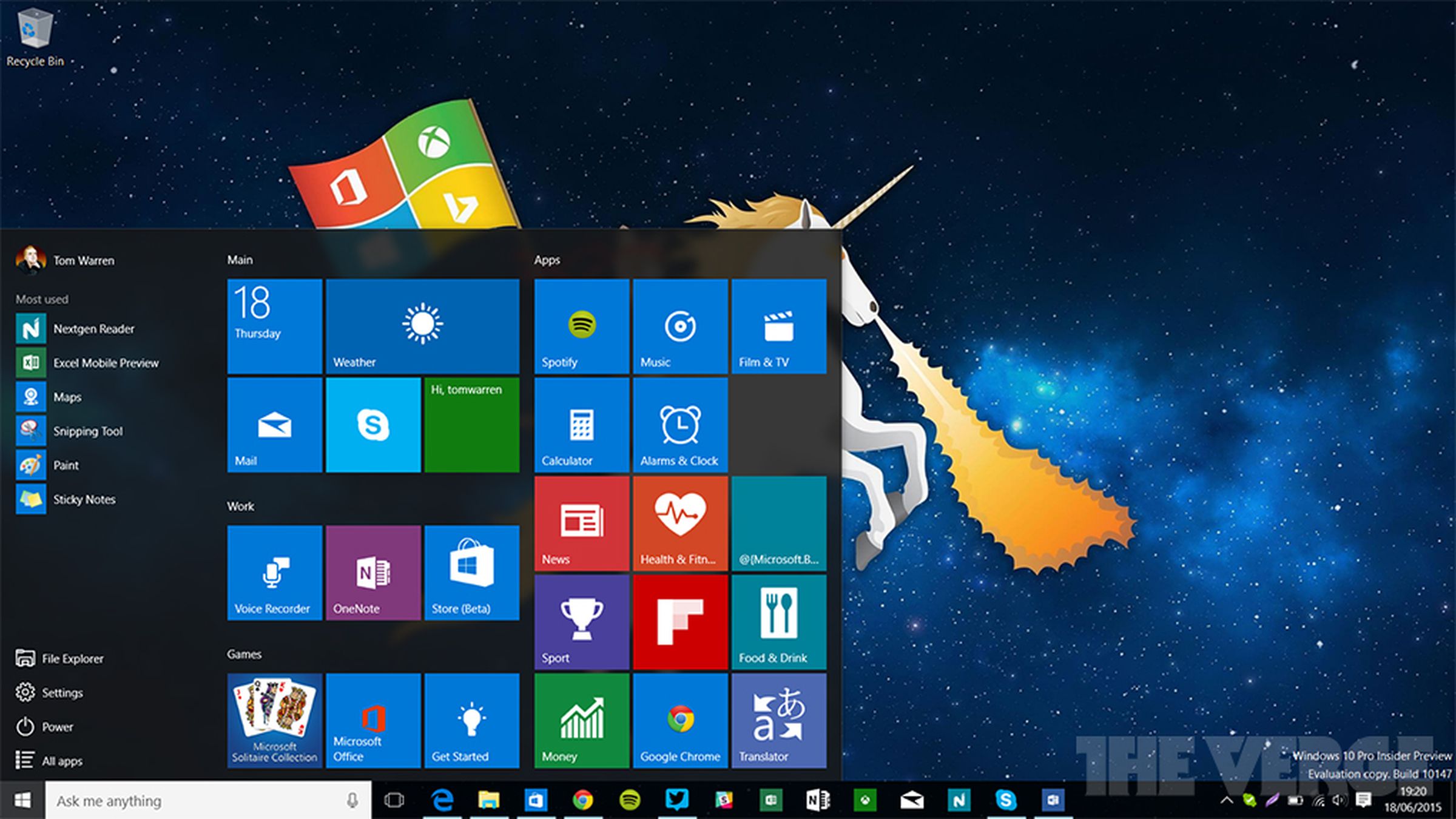 Windows 10 build 10147 screenshots