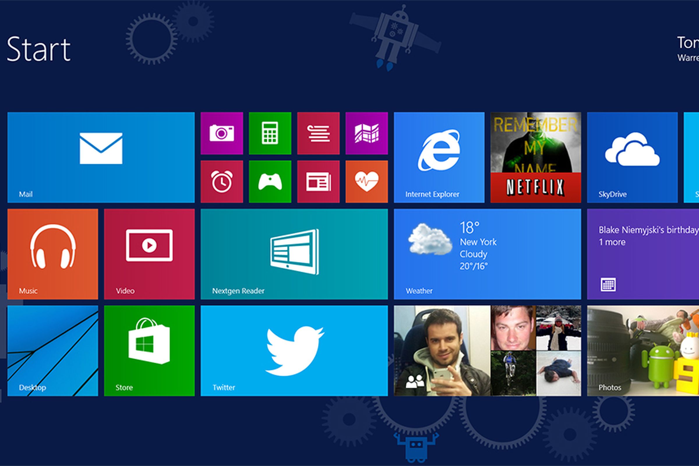 Windows 8.1 start screen