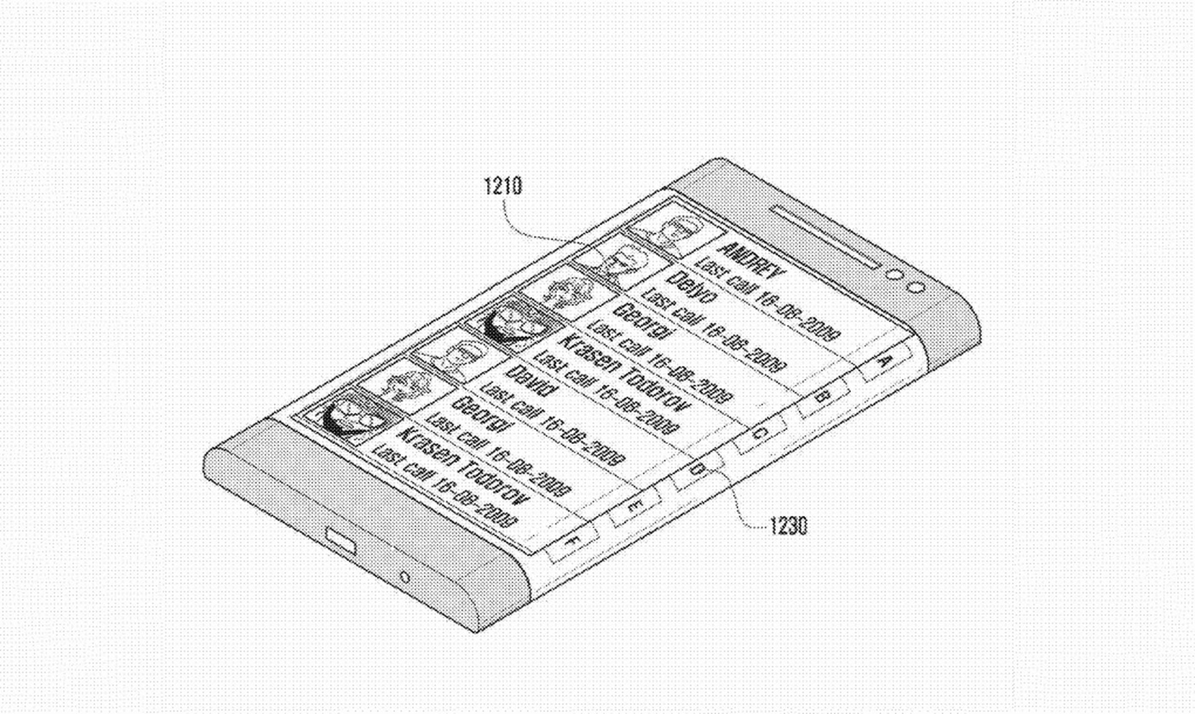 Samsung 'bended display' patent application