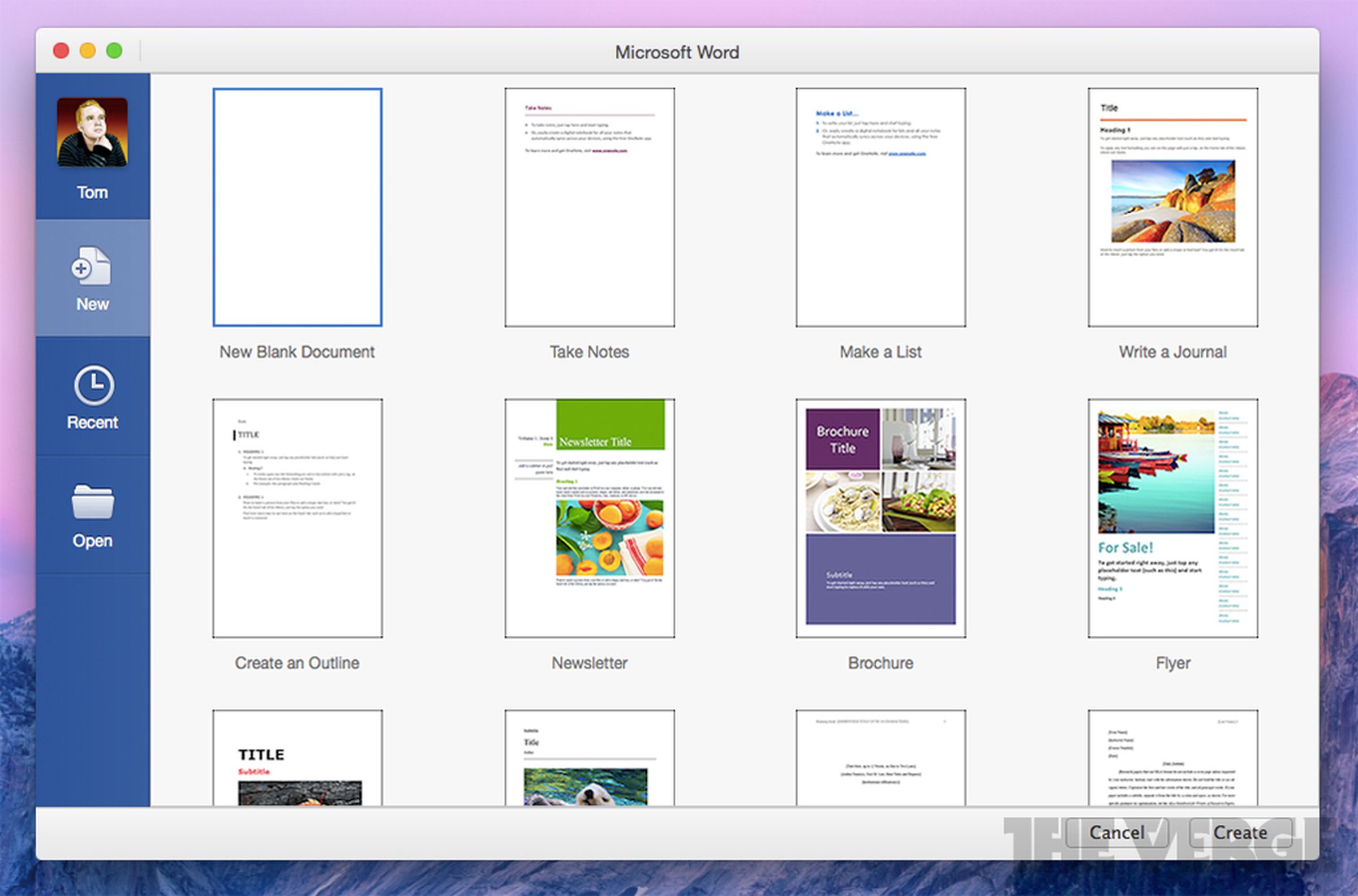 Office 2016 for Mac preview photos