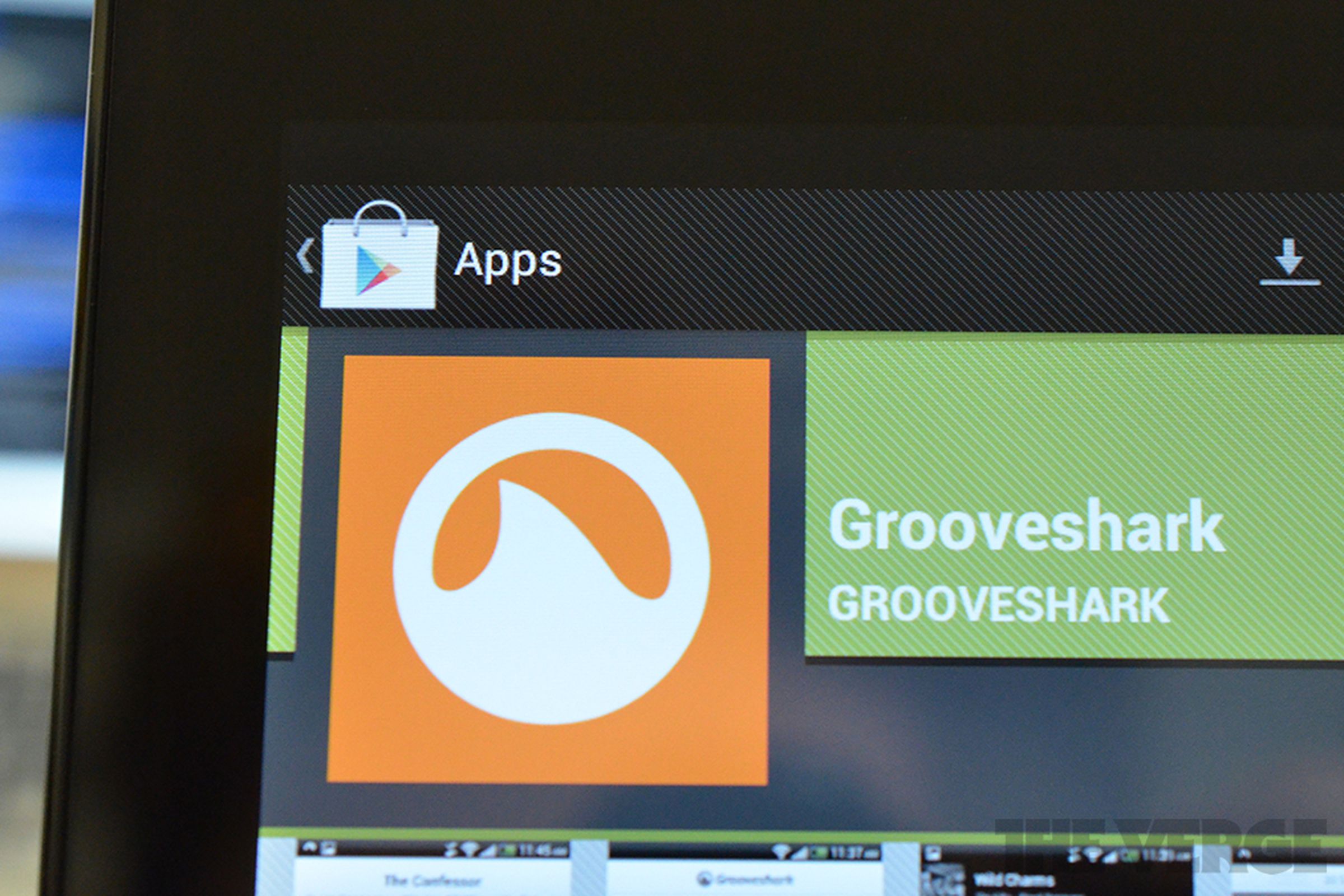 Grooveshark app in Google Play store