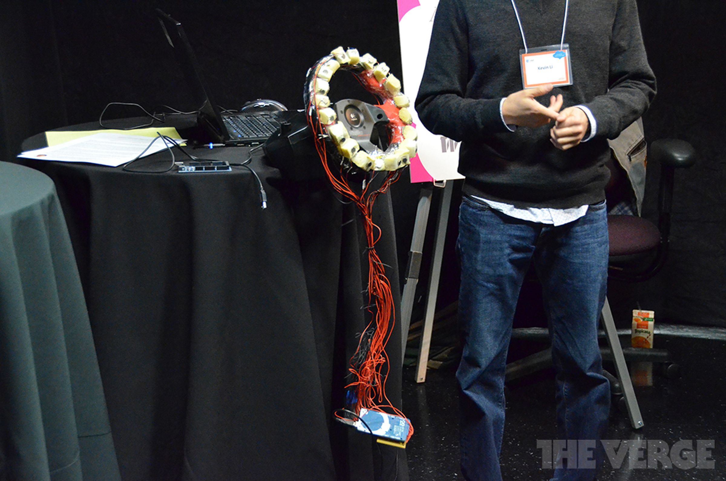 AT&T Labs haptic feedback steering wheel prototype (hands-on pictures)