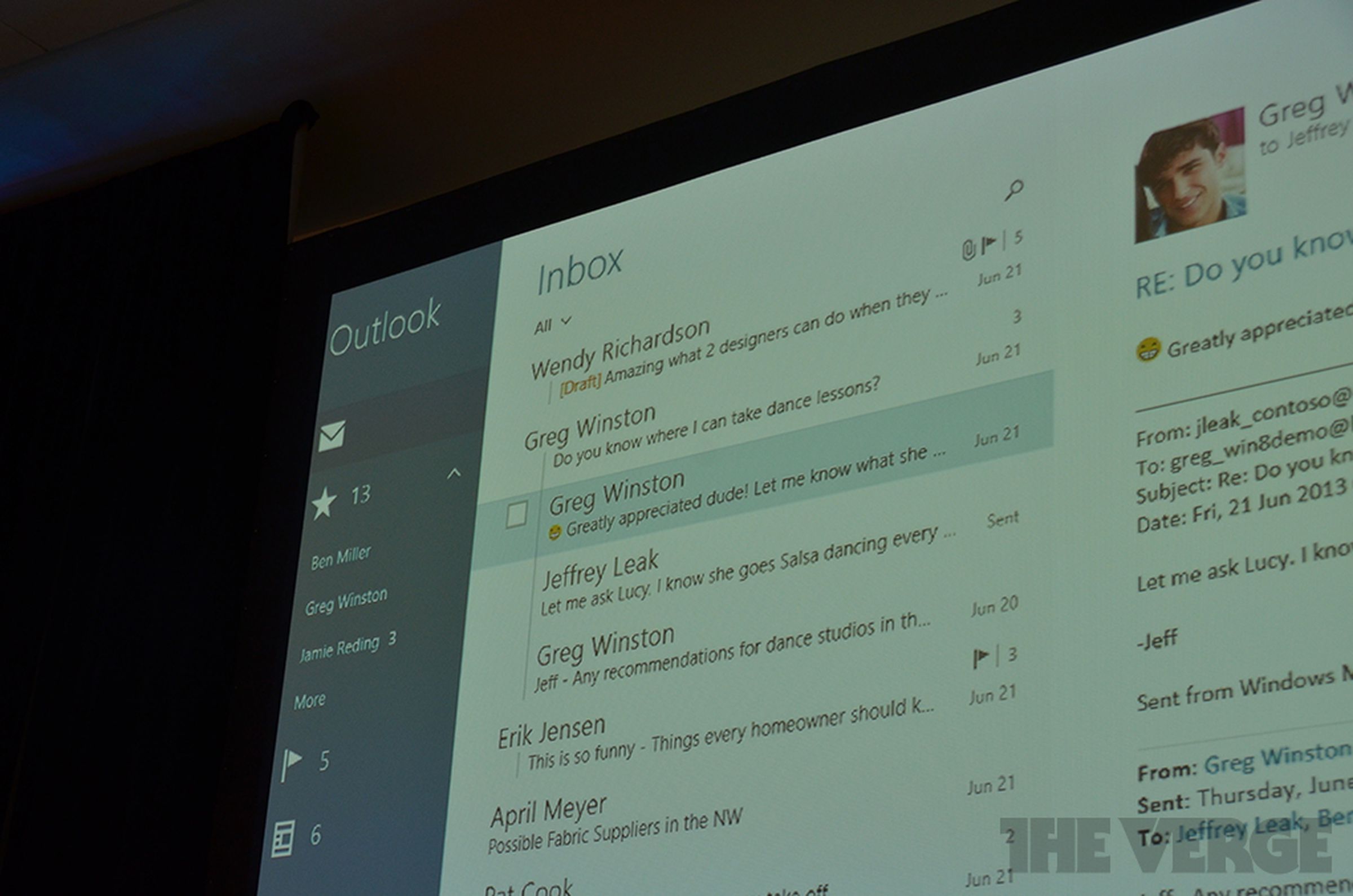 New Mail app for Windows 8.1 photos