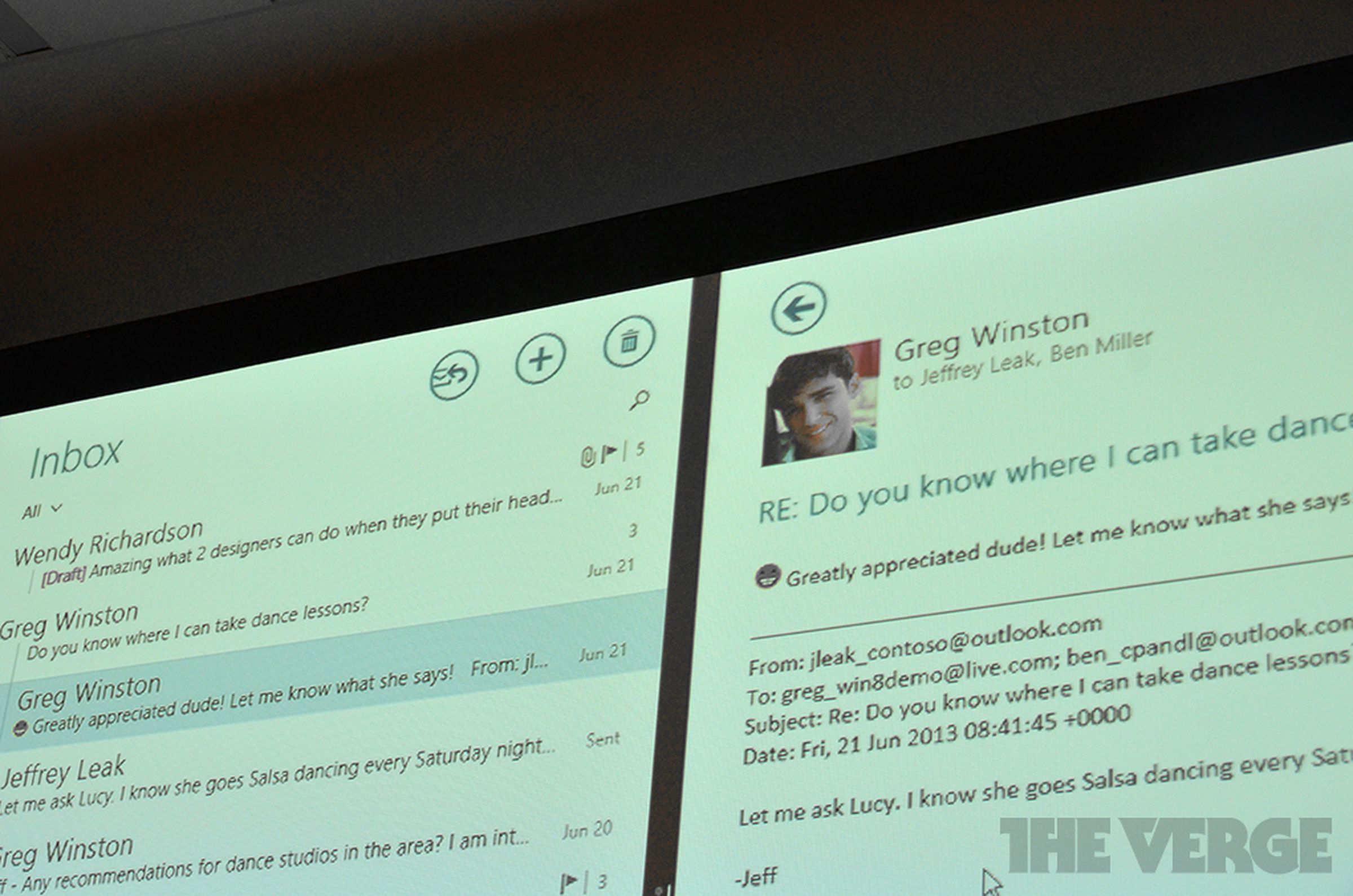 New Mail app for Windows 8.1 photos