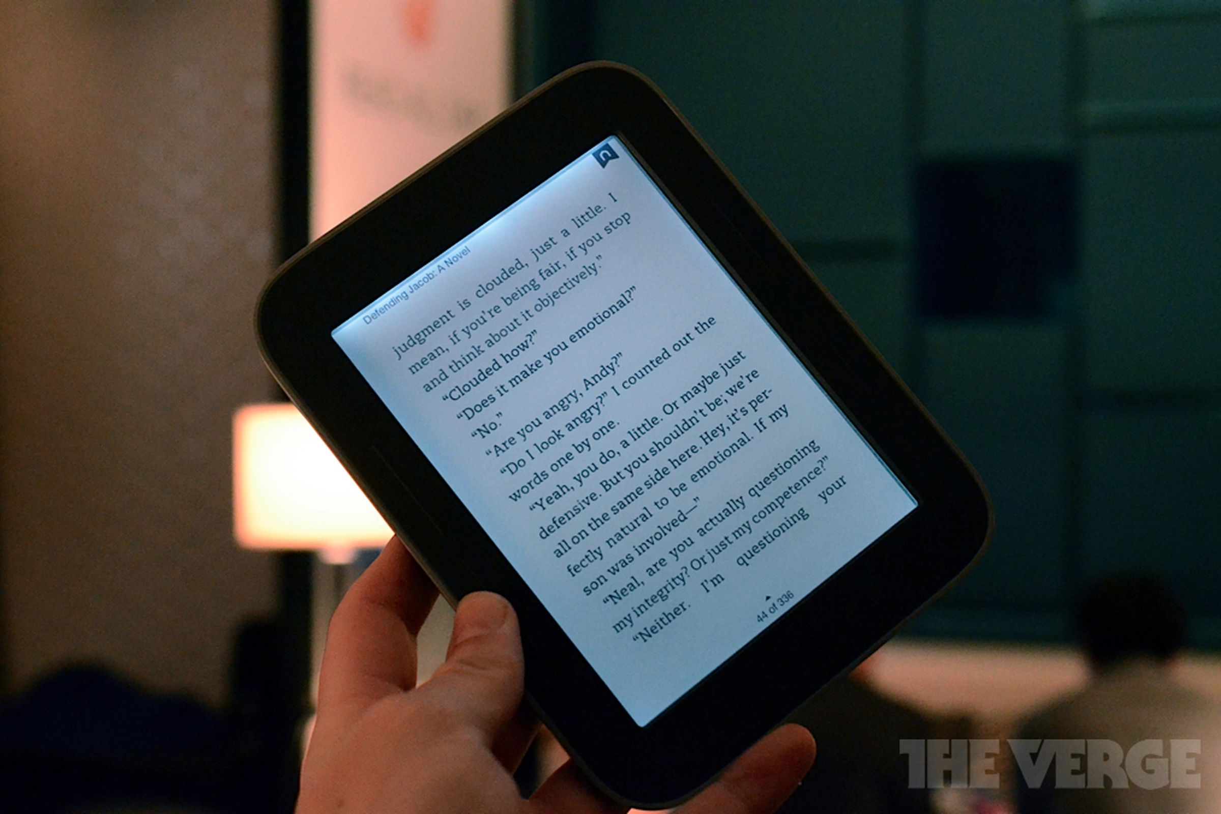 an e-reader with a top glowing edge on its screen