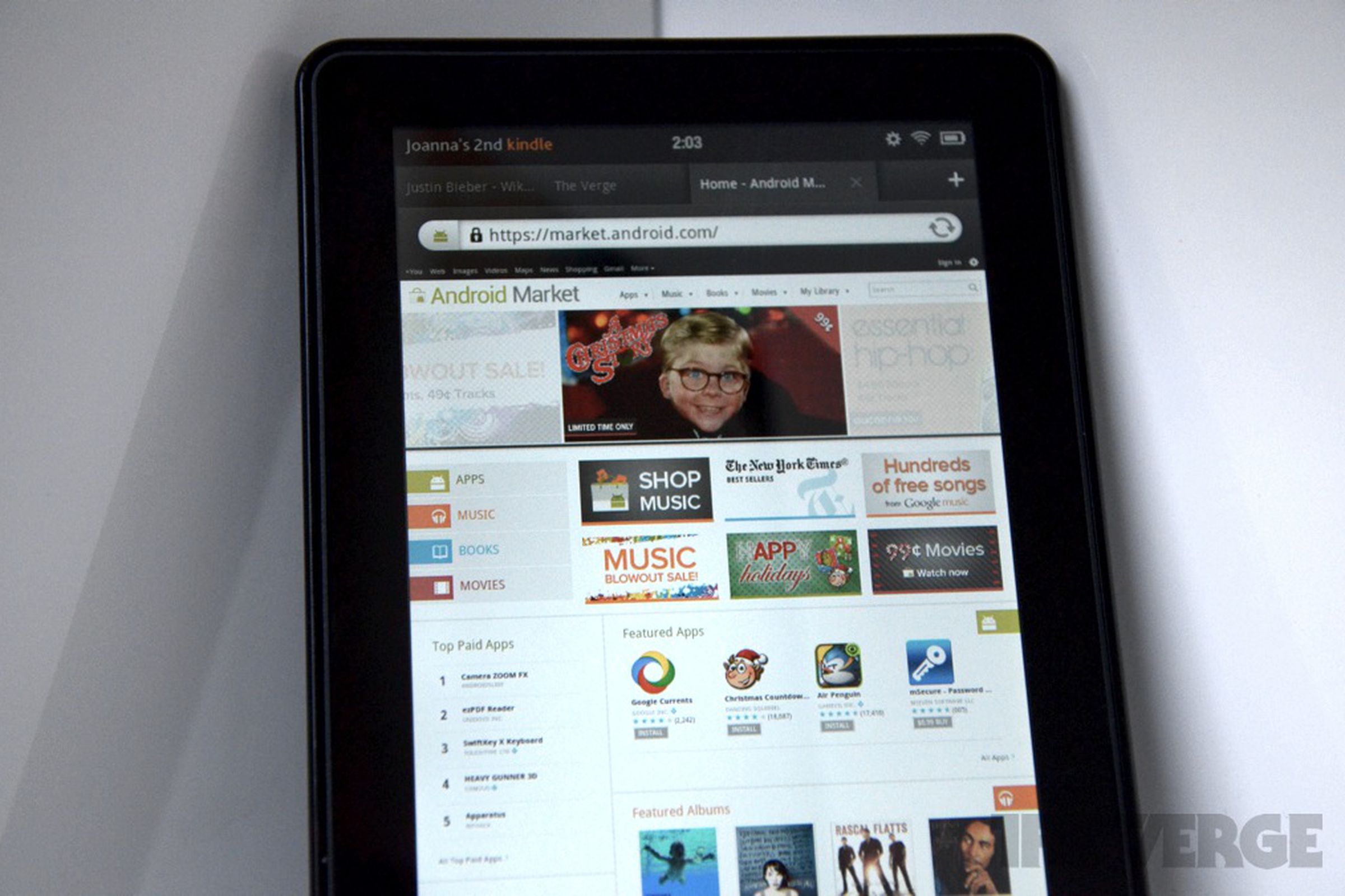 Android Market on Kindle Fire