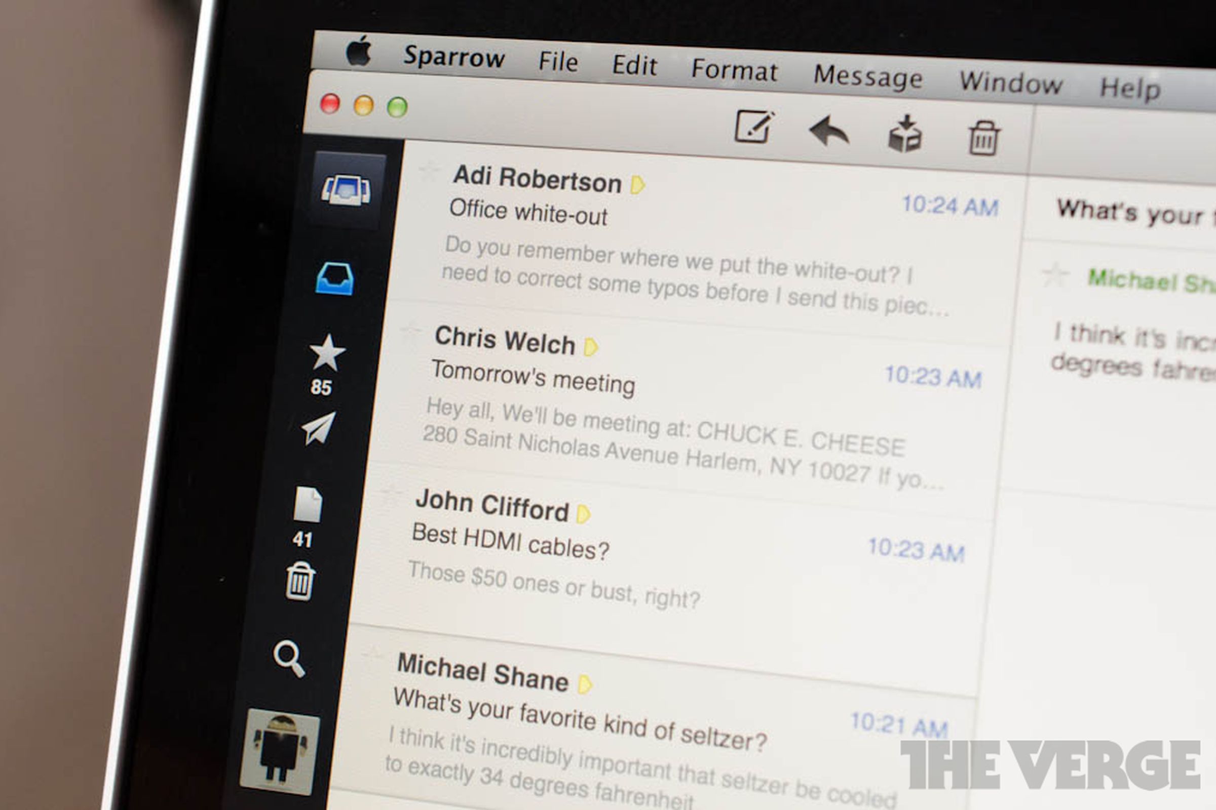 Sparrow Mac Unified inbox email stock
