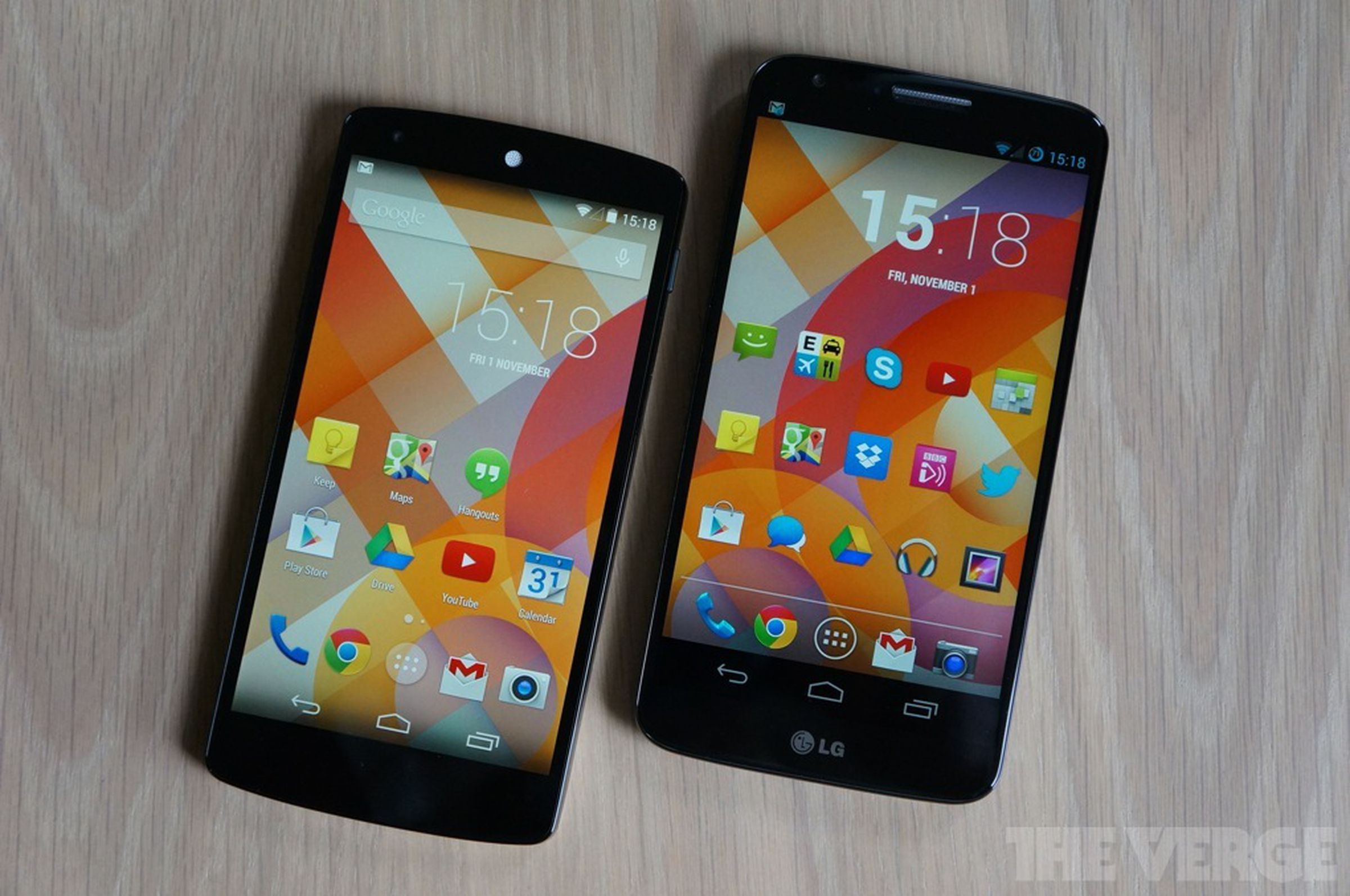 Nexus 5 vs. LG G2 photos