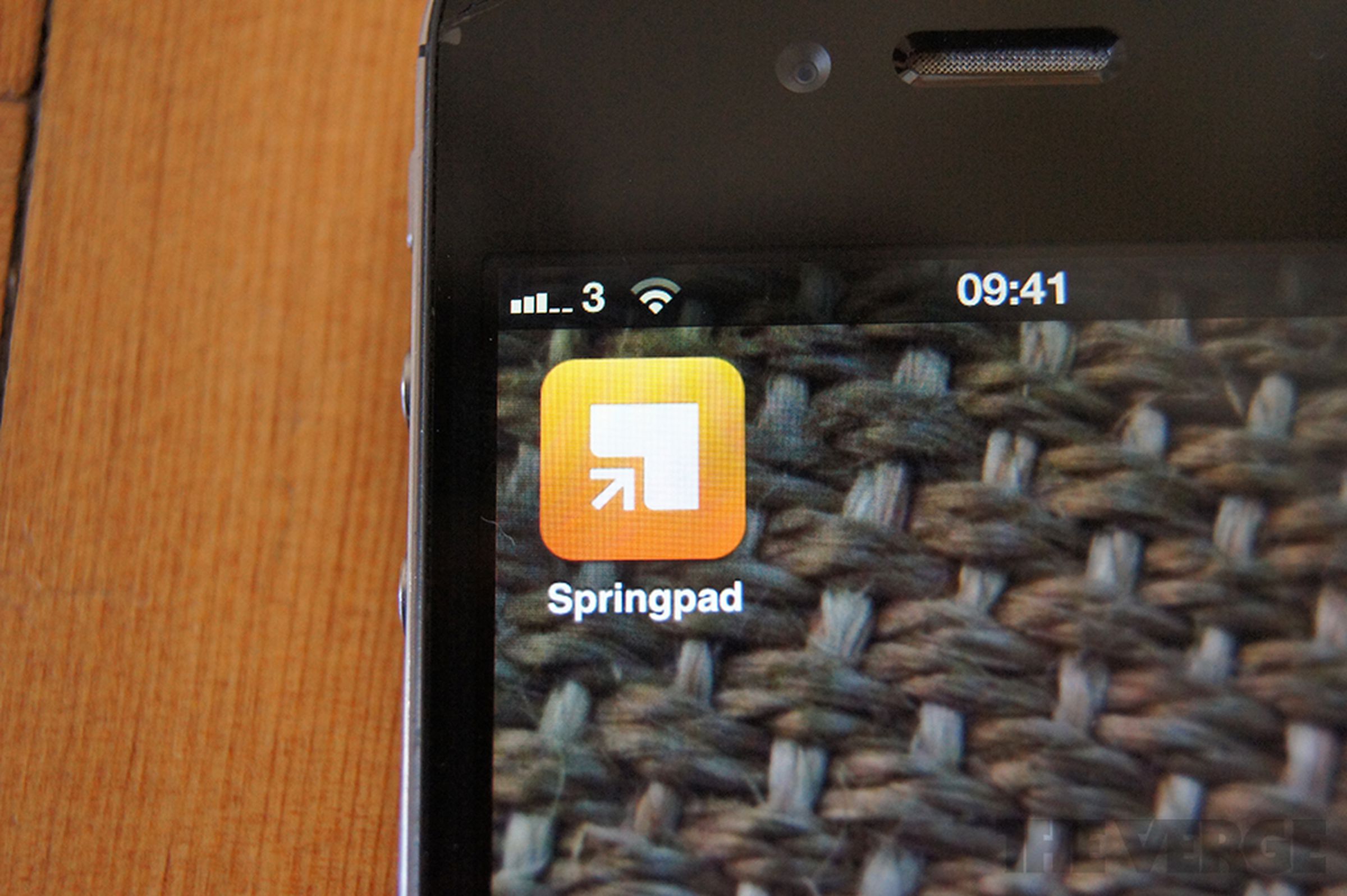 Springpad 3.0 mobile interface images