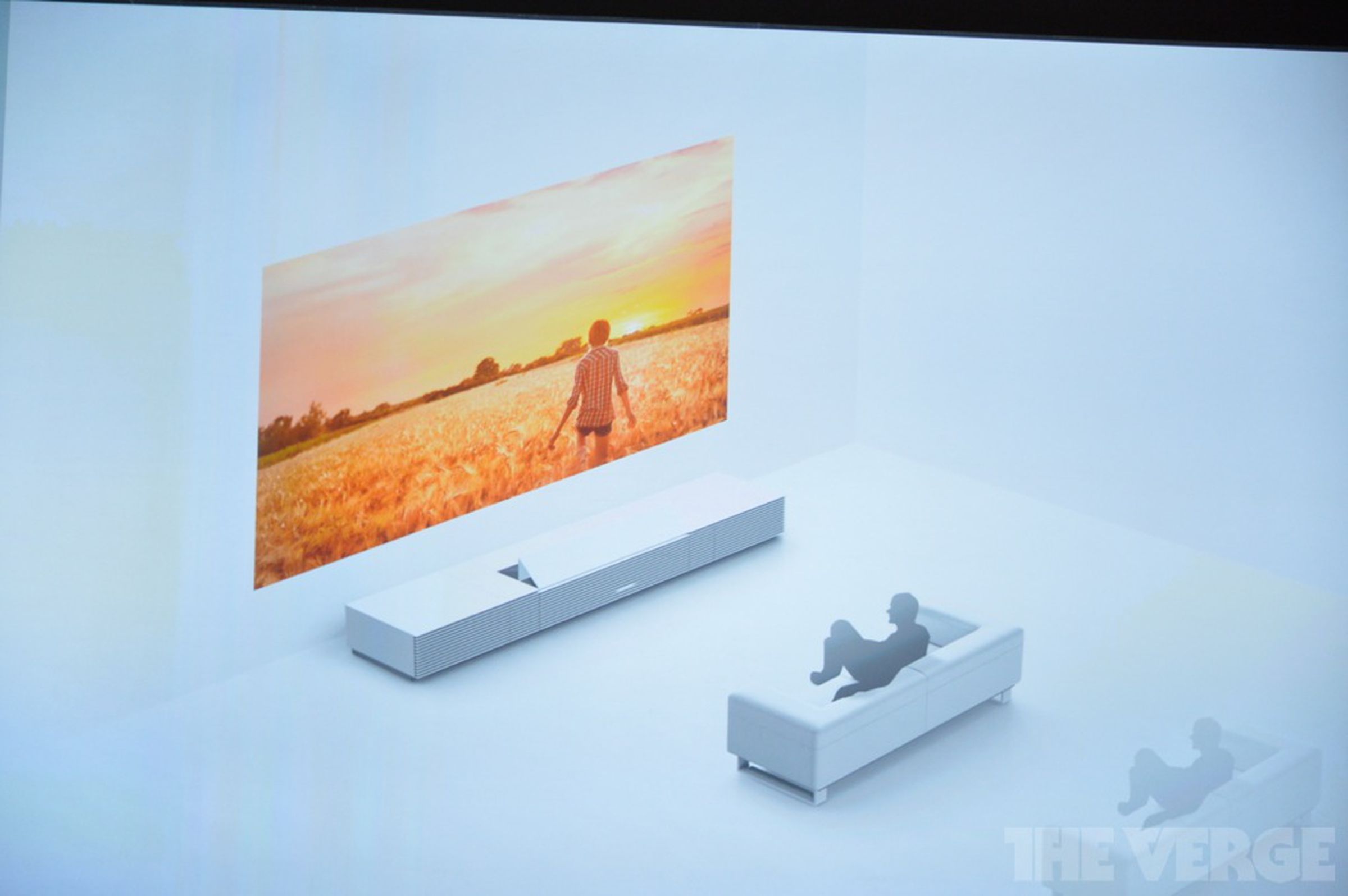 Photos of Kaz Hirai announcing Sony's Life Space UX at CES 2014