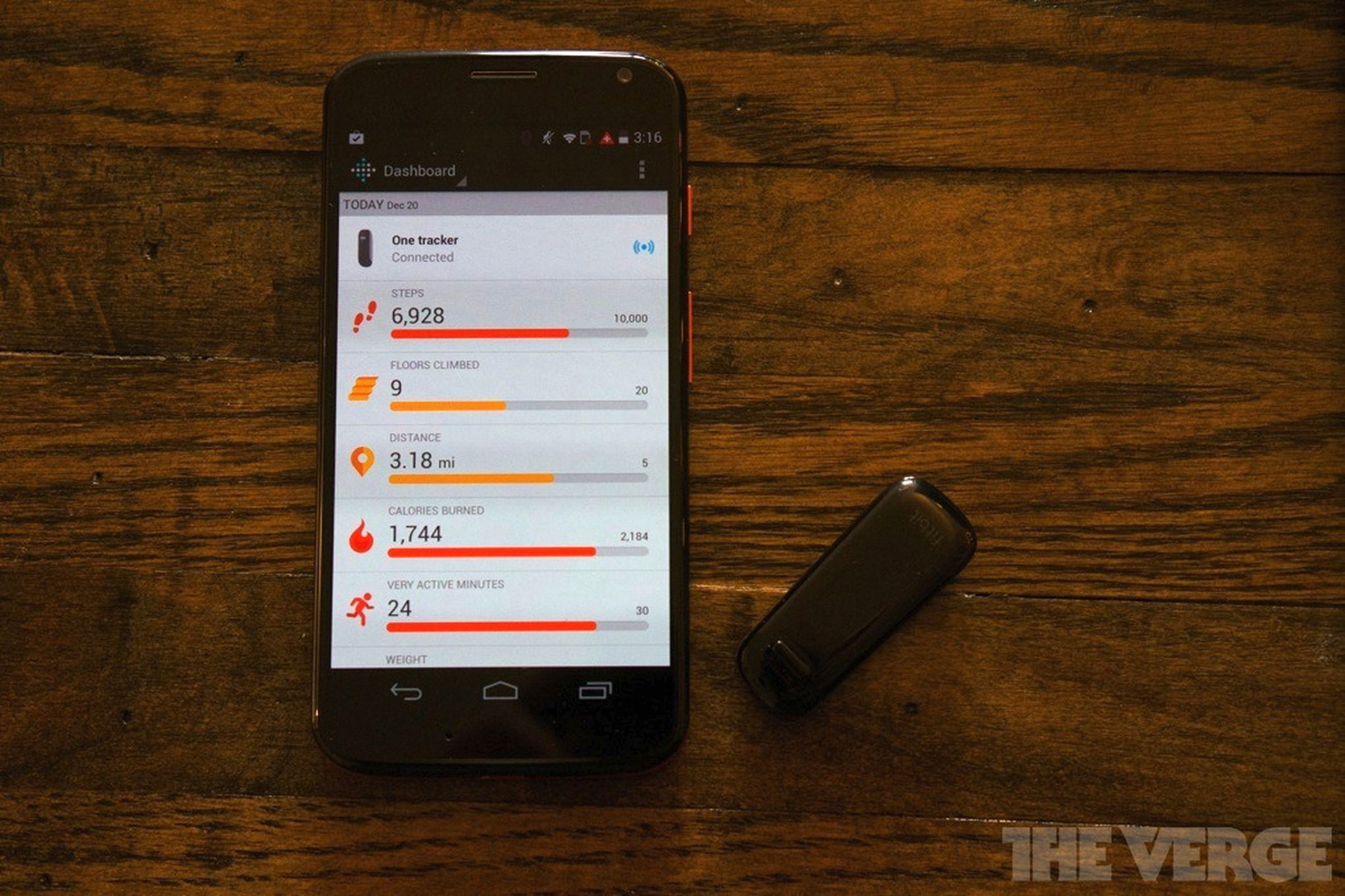 Fitbit app on the Moto X