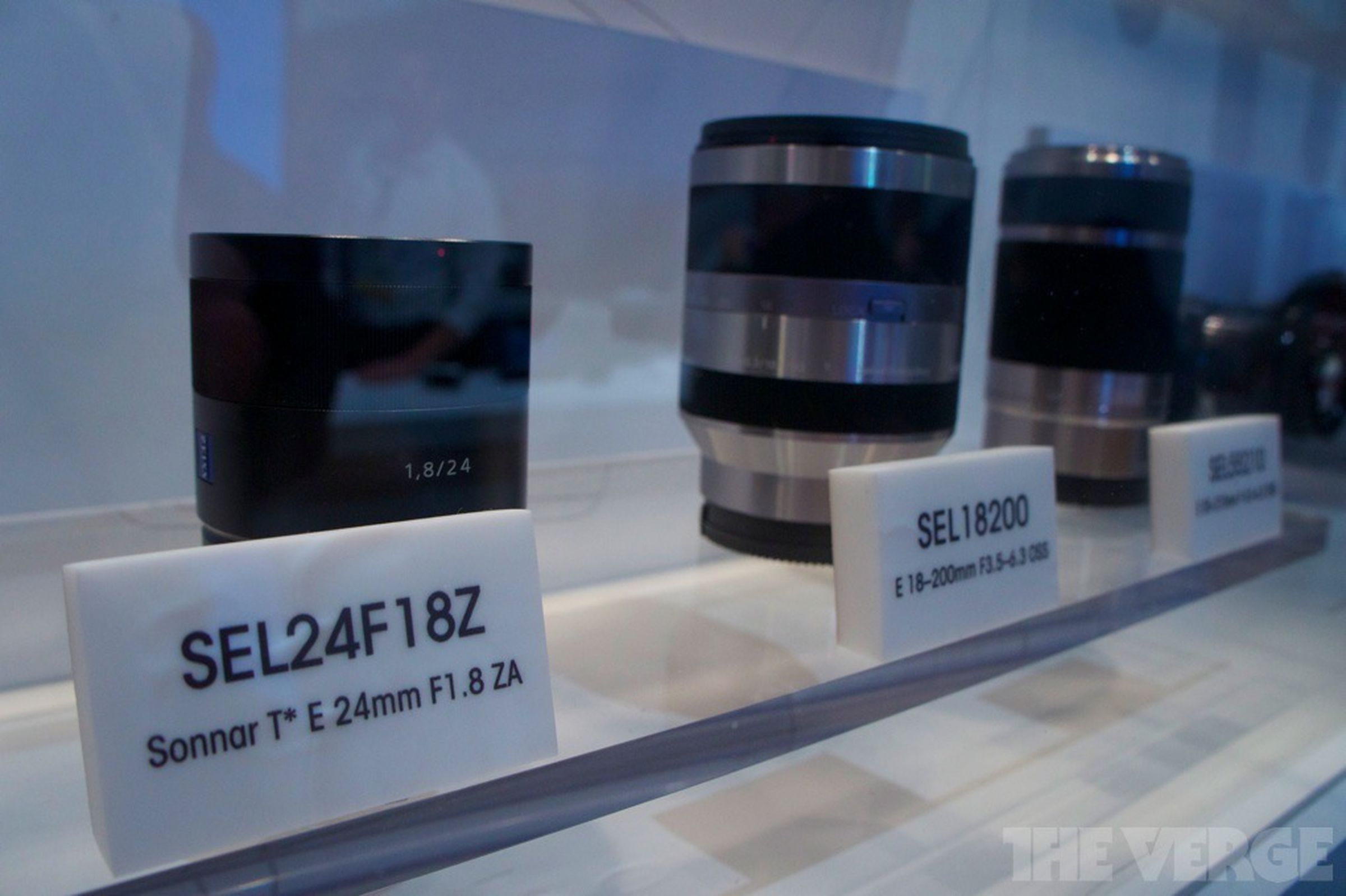 Sony NEX FS-100, VG-20 and lens lineup photos