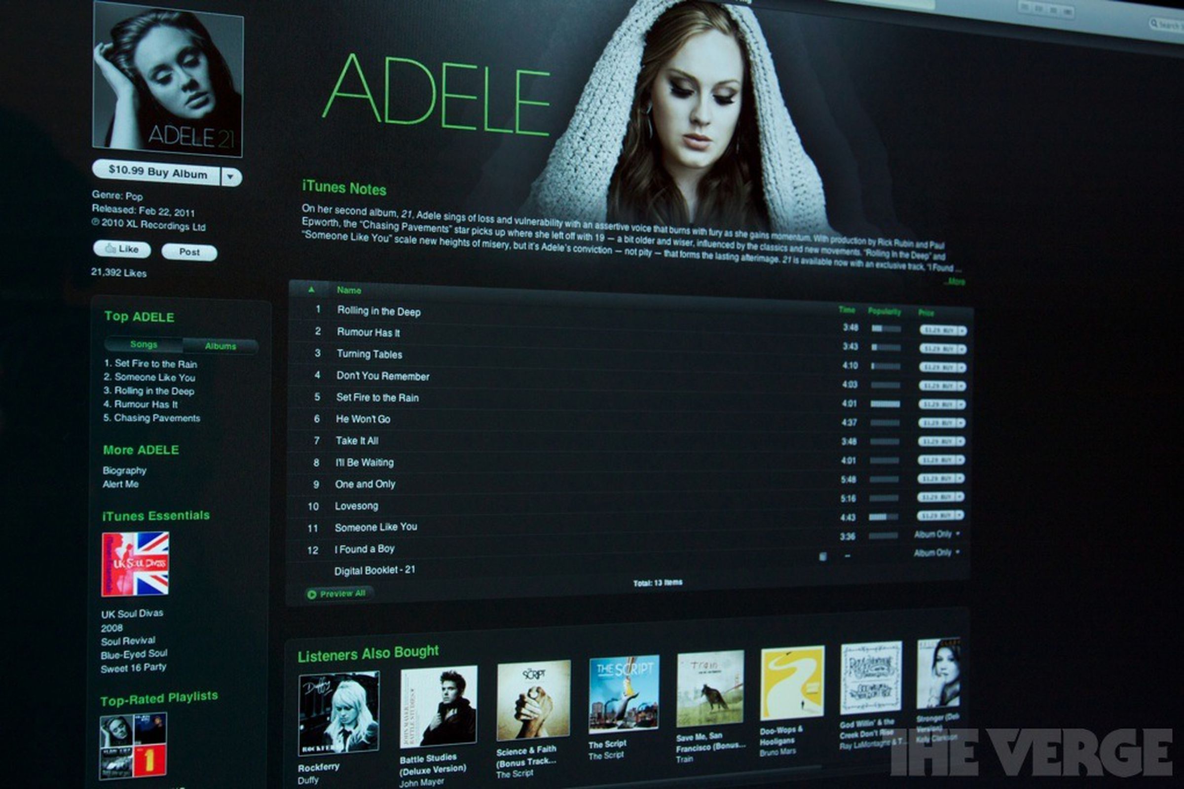 Adele iTunes store