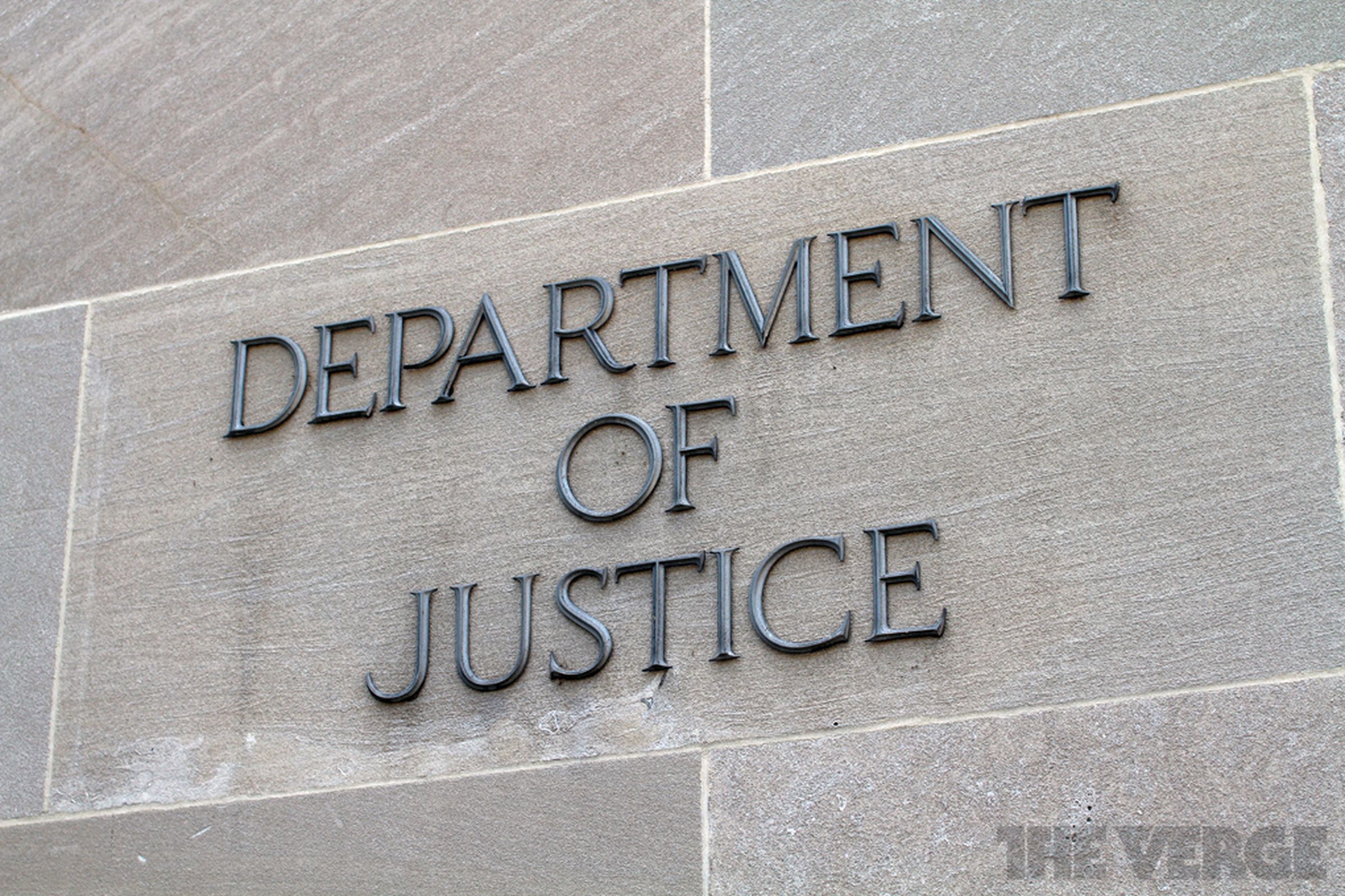 An image showing the Department of Justice lettering