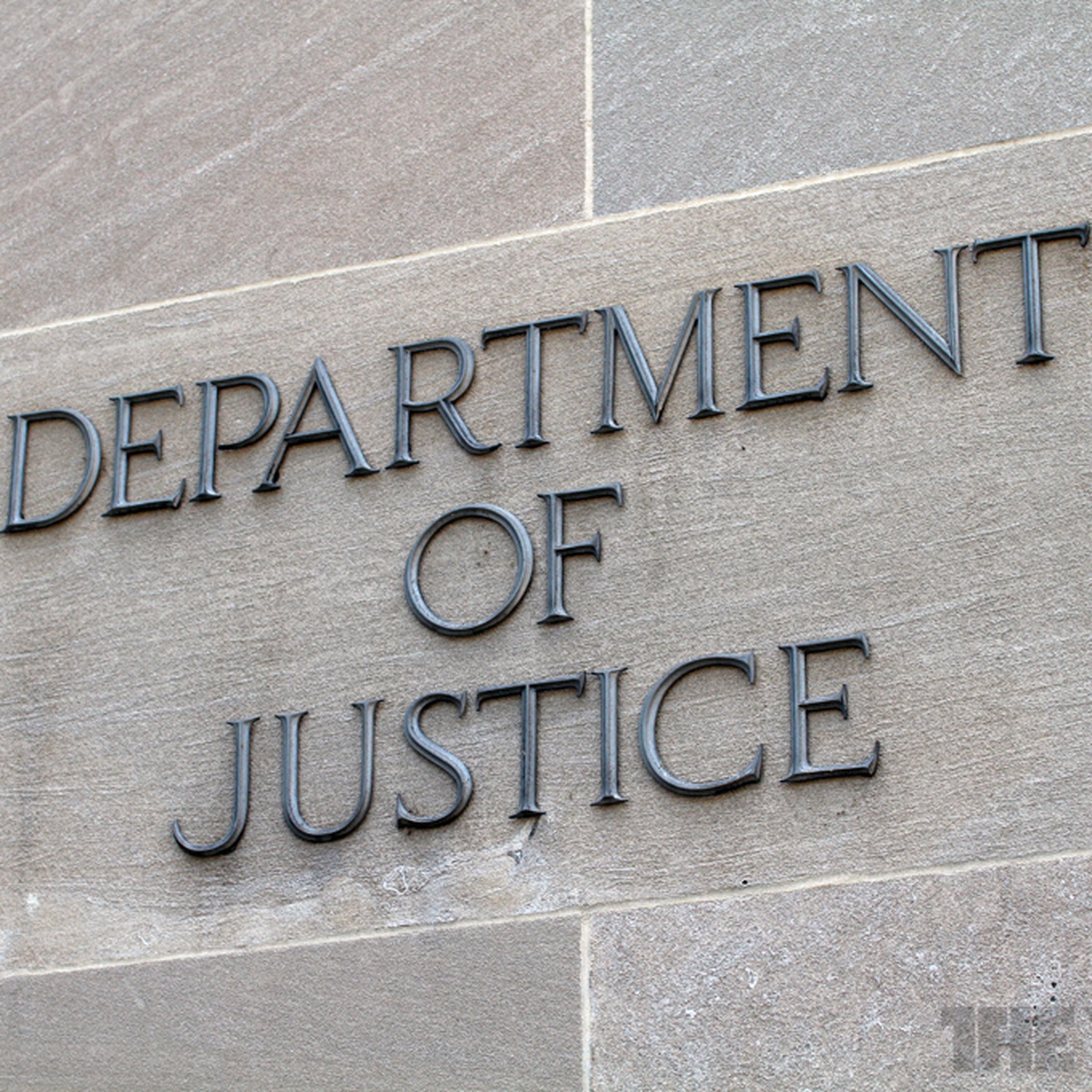 An image showing the Department of Justice lettering